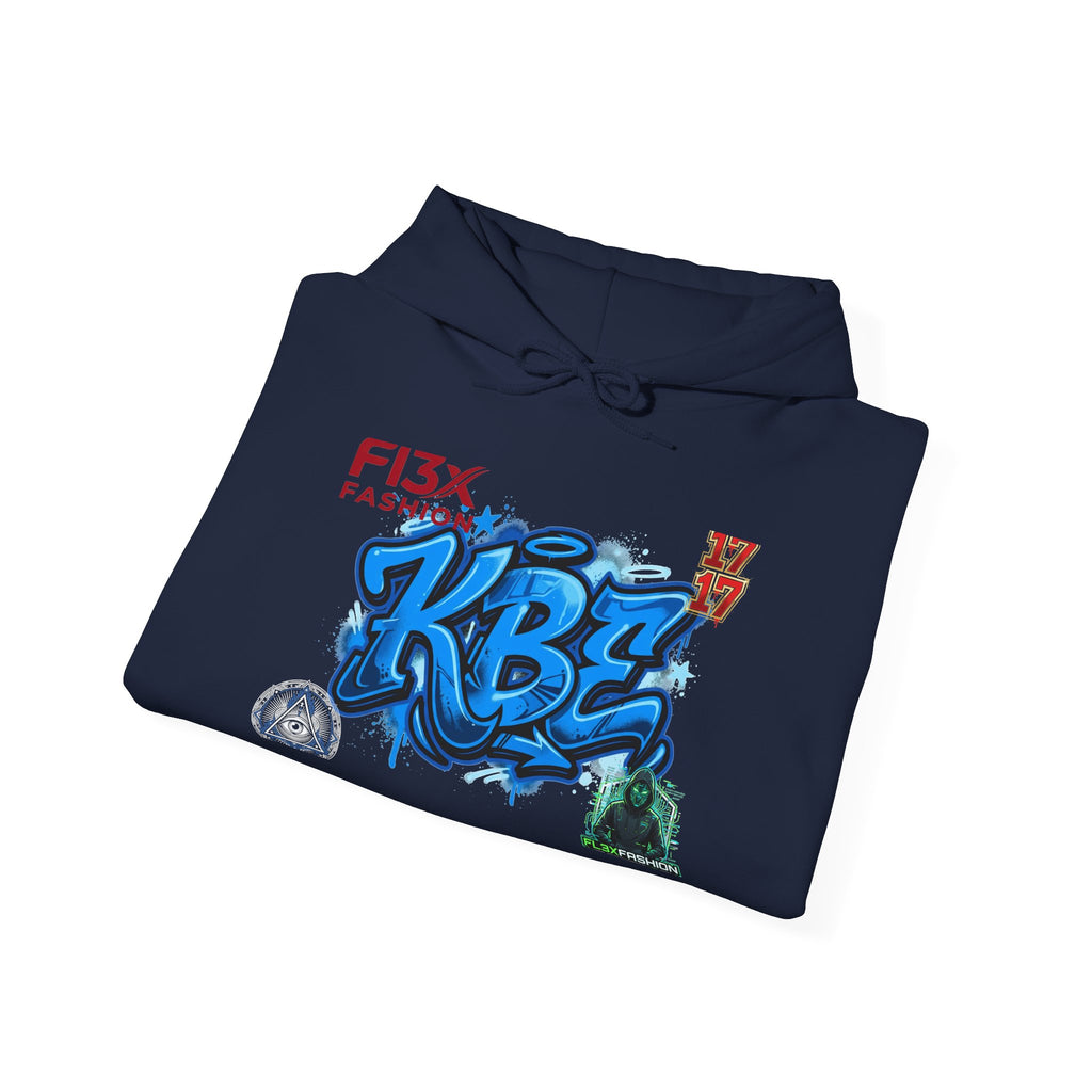 KBZ Graffiti Hoodie — Blue Street Art Logo Pullover