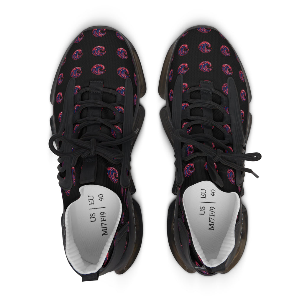 Women's Mesh Sneakers - Black Swirl Pattern Athletic Shoes