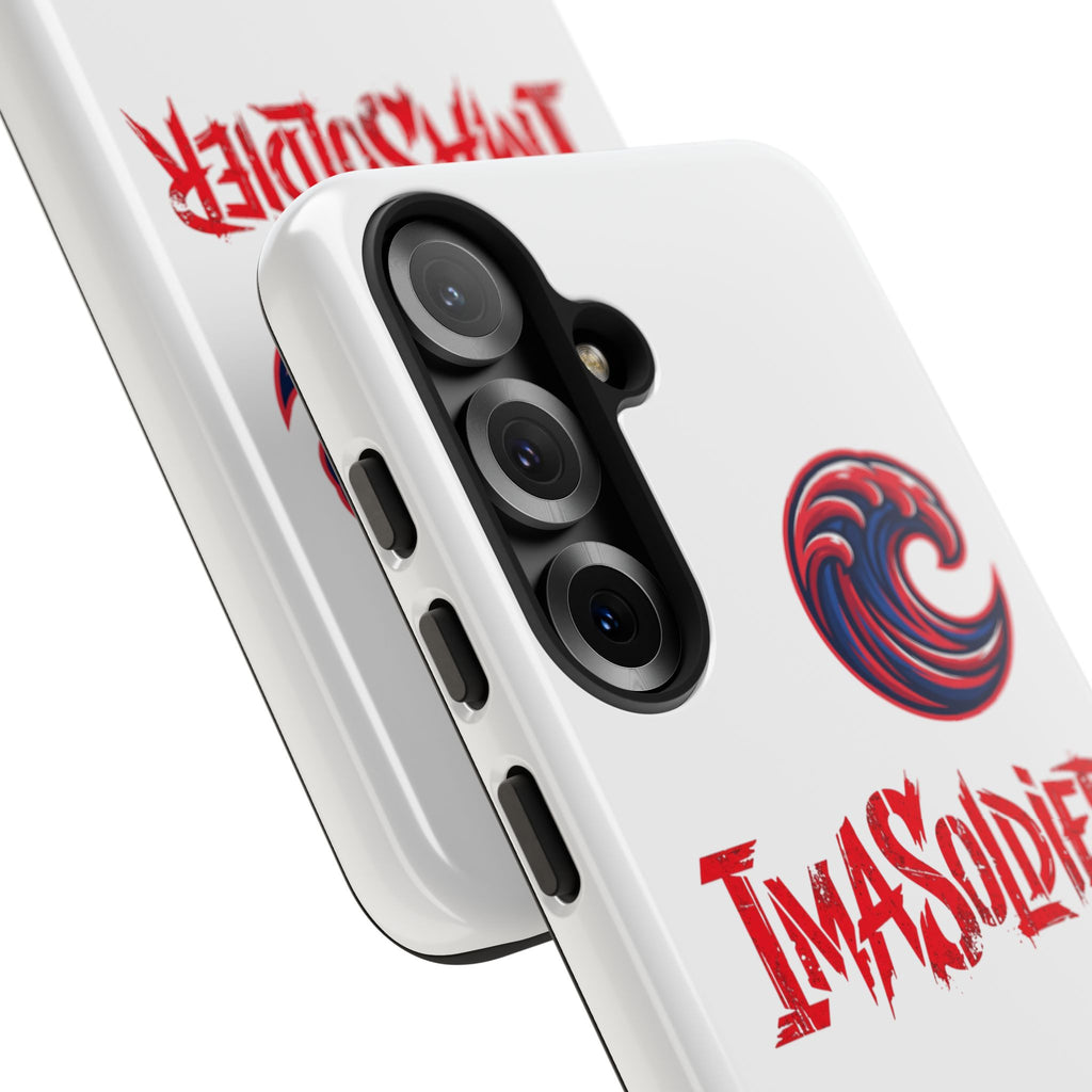 Phone Case — 'ImaSoldier' Red Wave Protective Hard Case