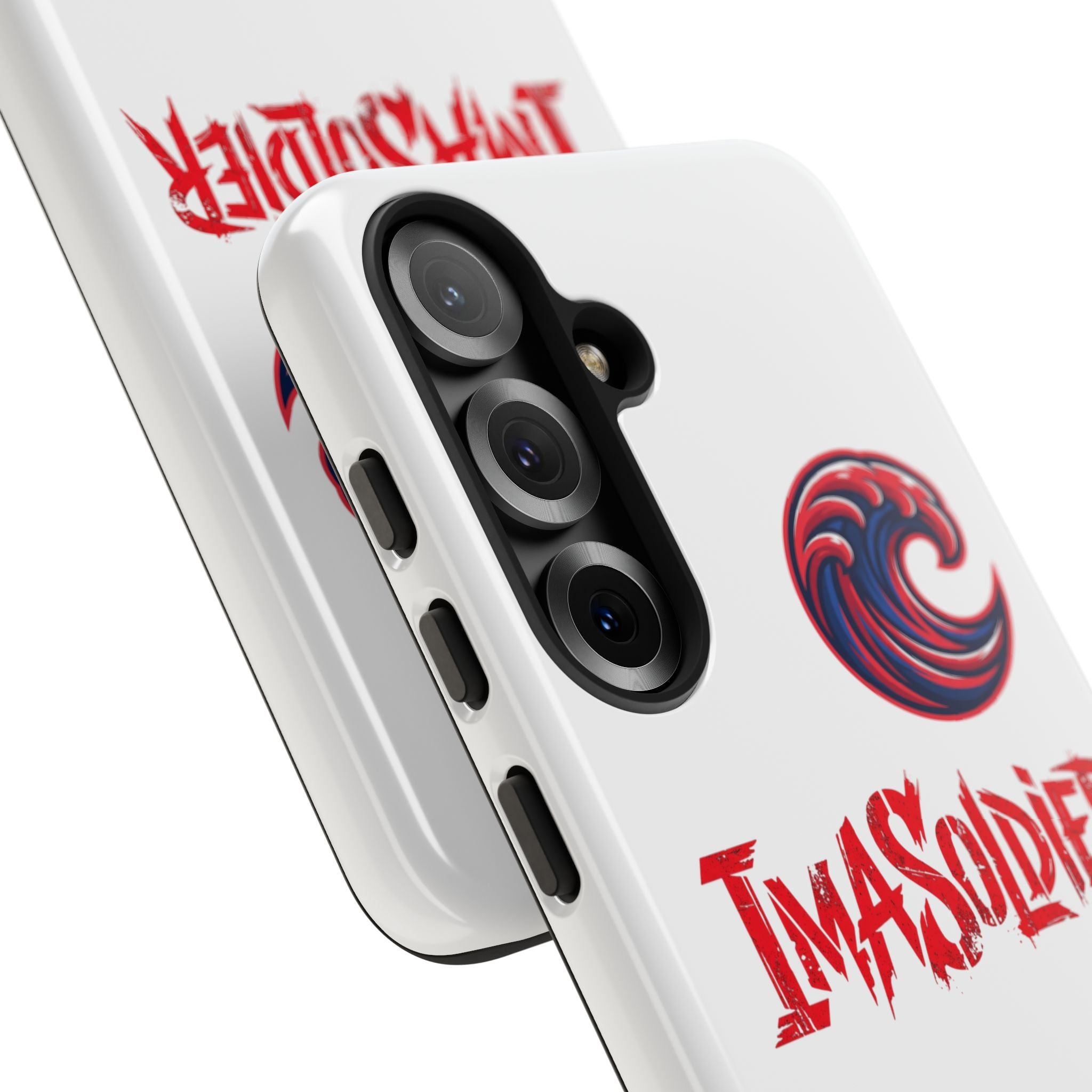Phone Case — 'ImaSoldier' Red Wave Protective Hard Case