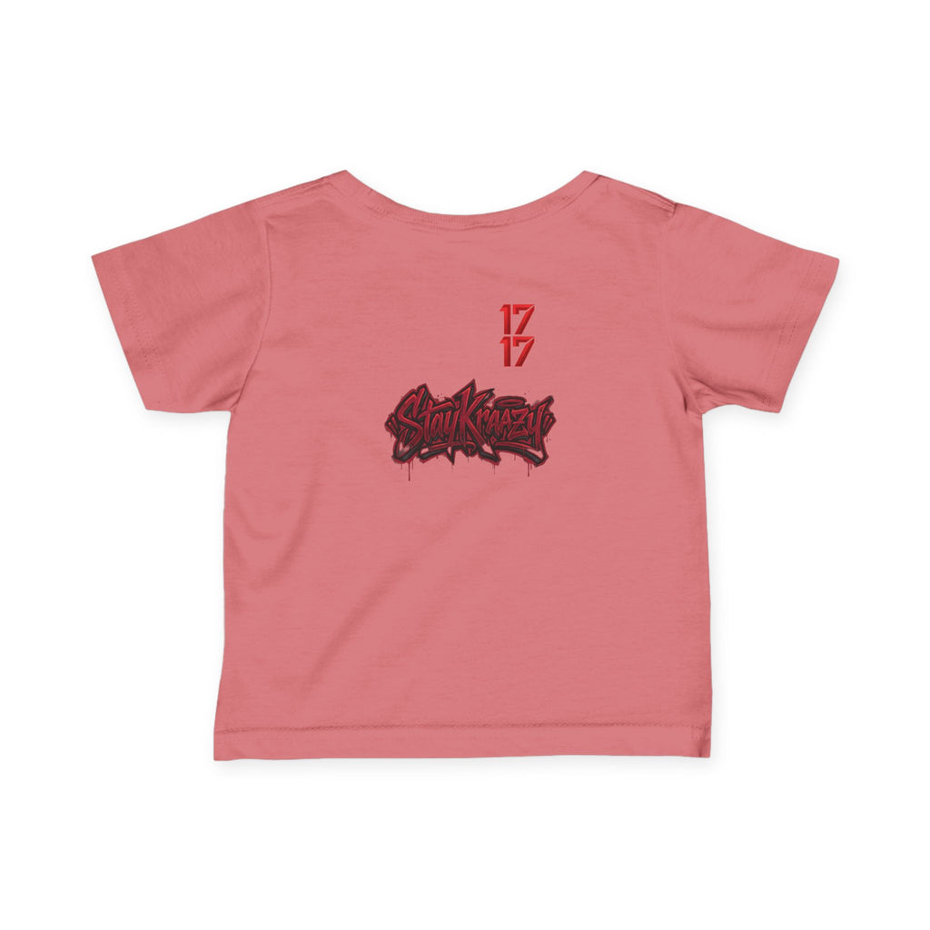 Infant Tee — Red Graffiti "17/17" Street Style Baby Shirt