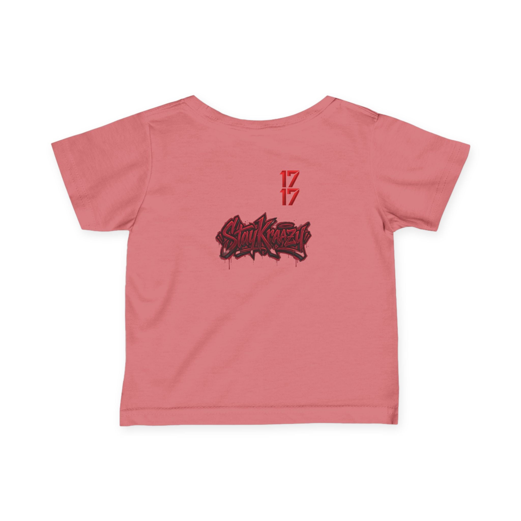 Infant Tee — Red Graffiti "17/17" Street Style Baby Shirt