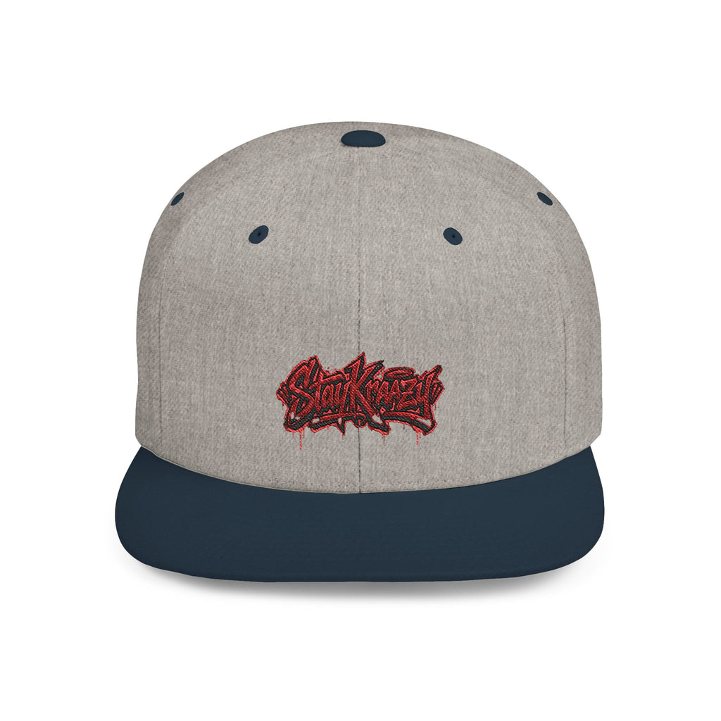 Snapback Hat — Red Graffiti Logo Flat Bill Cap