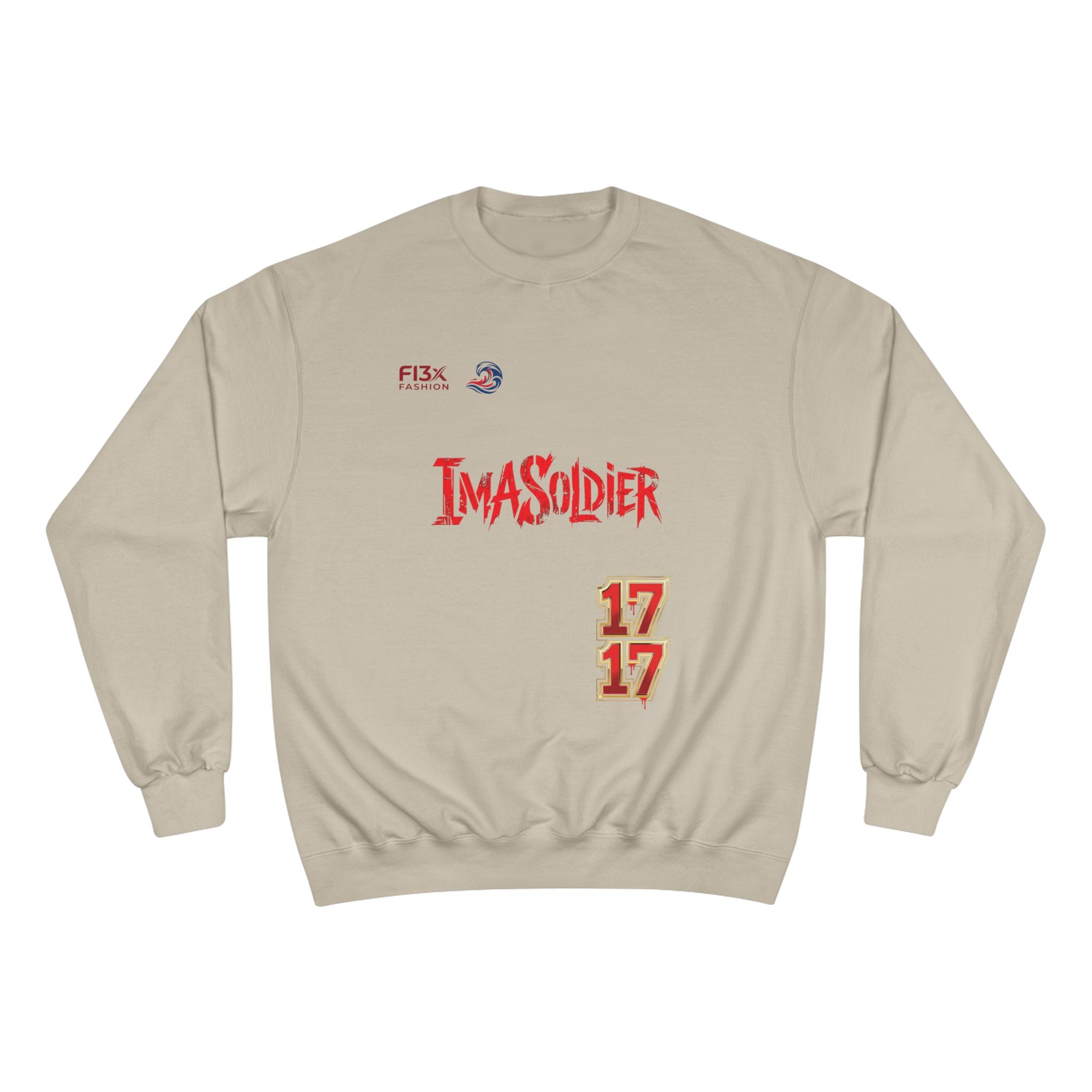 Soldier Graphic Sweatshirt — “I’ma Soldier” Red Streetwear Crewneck