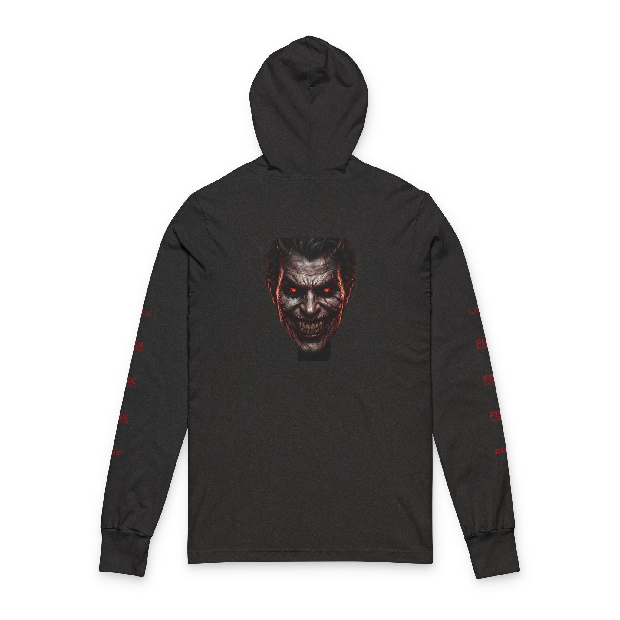 Horror Joker Face Hooded Long Sleeve Tee — Graphic Streetwear Top