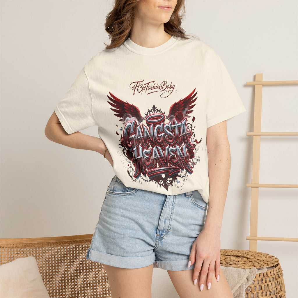 Gangsta Heaven Graphic T-Shirt — Scripted Front & Vertical Kanji Back