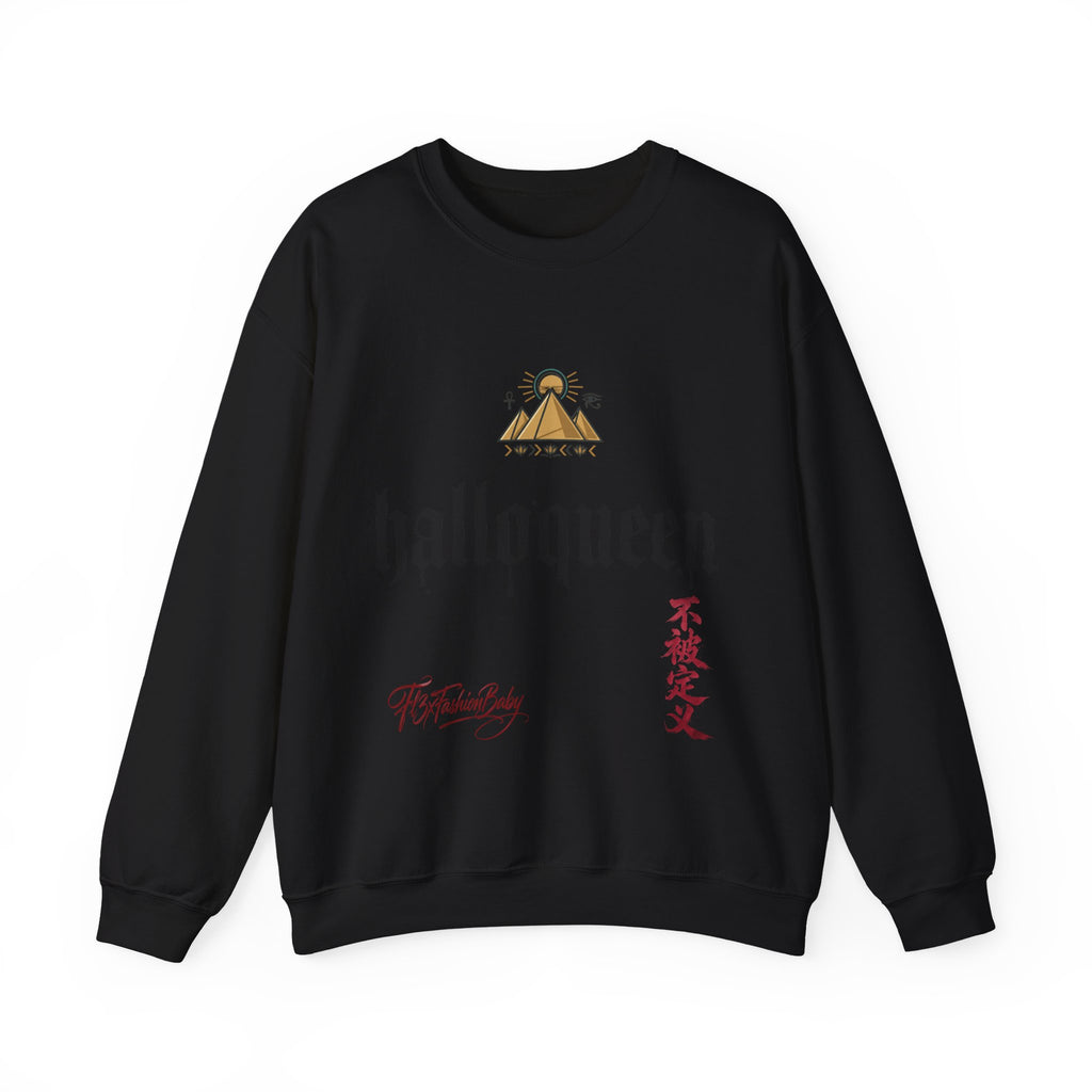 Halloqueen Crewneck Sweatshirt — Gothic Script Halloween Pullover