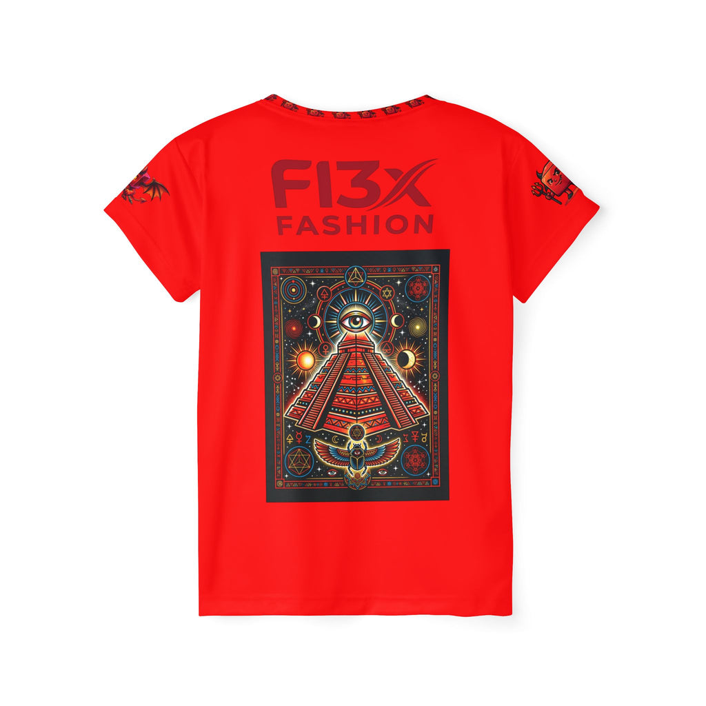 Red Graphic Sports Jersey — Devil Mascot & Mystic Eye Design