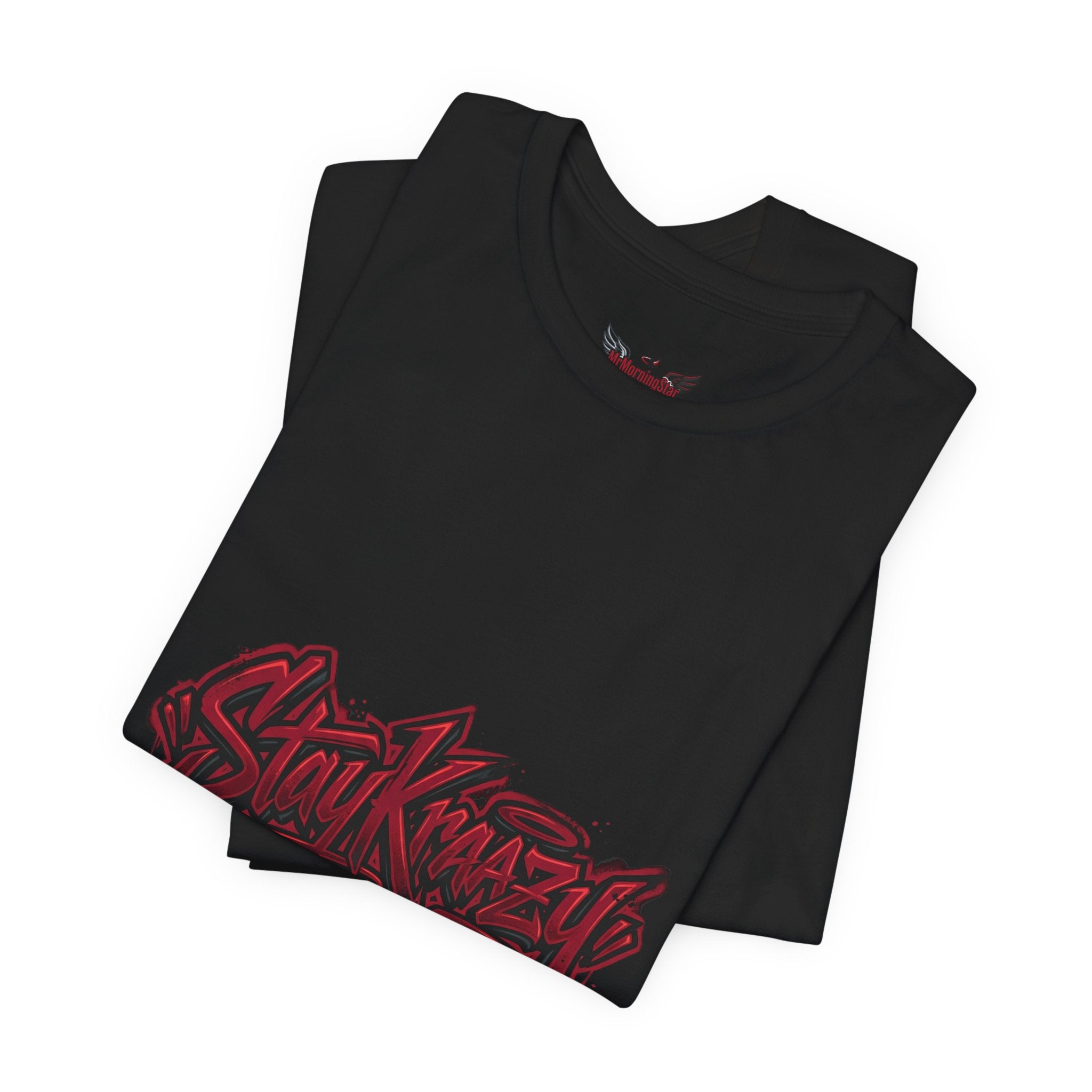 Stay Krazi Graffiti Tee — Red 17 Streetwear T‑Shirt