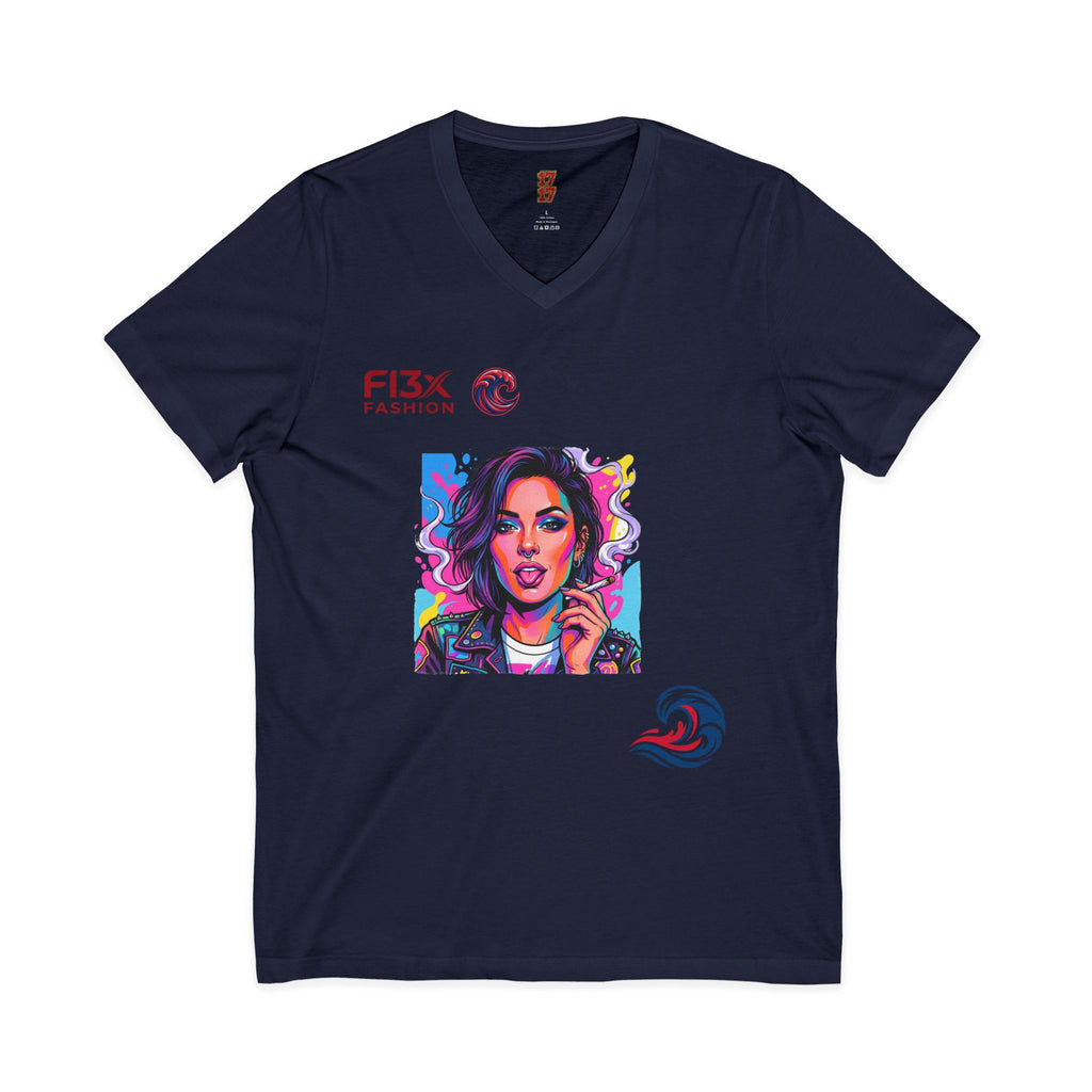 Pop Art Portrait V-Neck Tee — FI3xFashion Graphic T-Shirt
