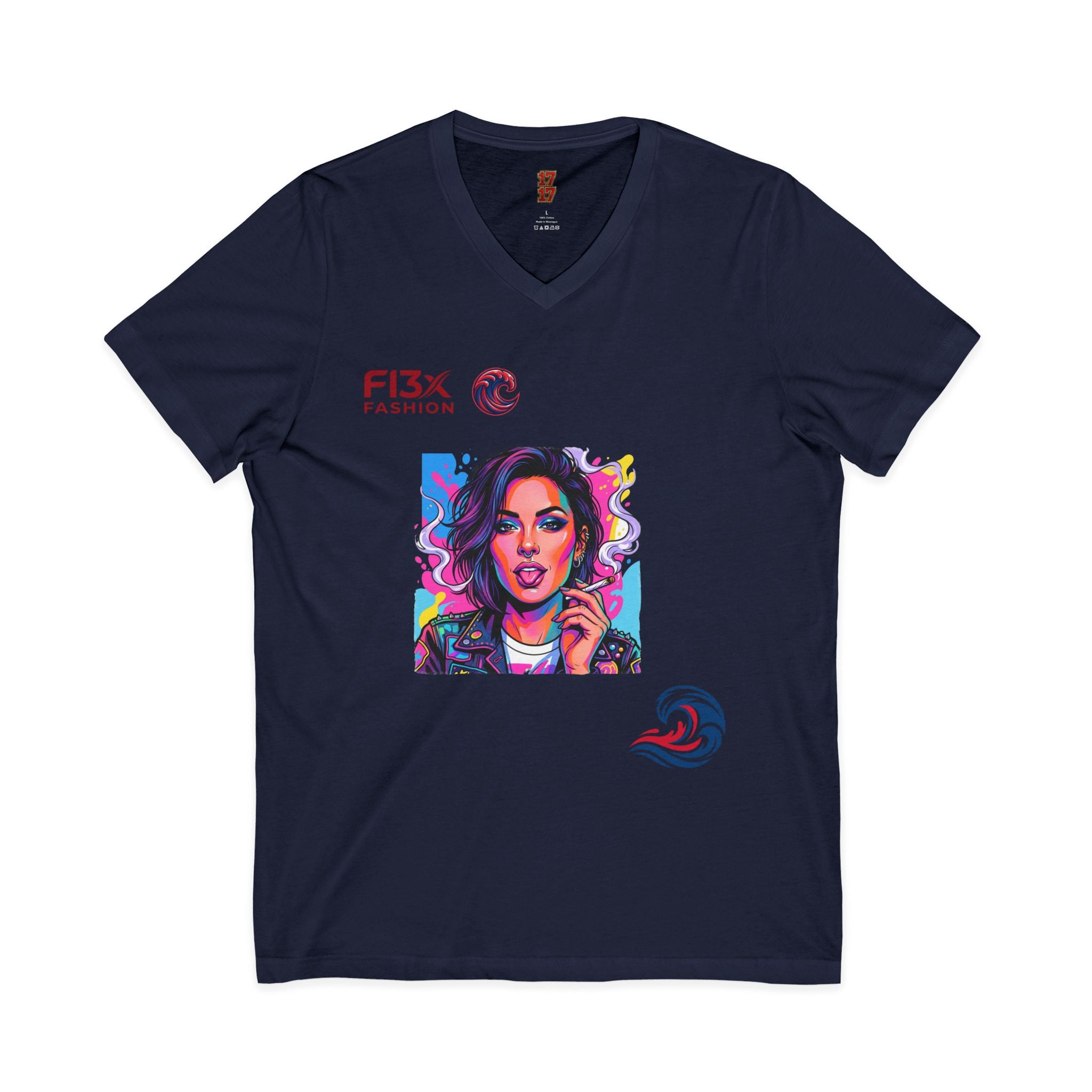 Pop Art Portrait V-Neck Tee — FI3xFashion Graphic T-Shirt