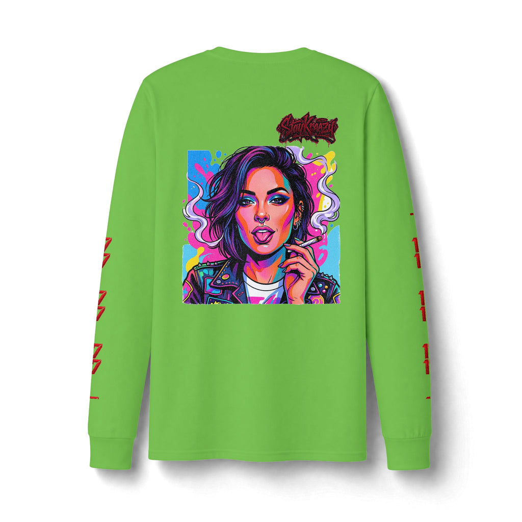 Long Sleeve Tee — Neon Pop Portrait Graphic