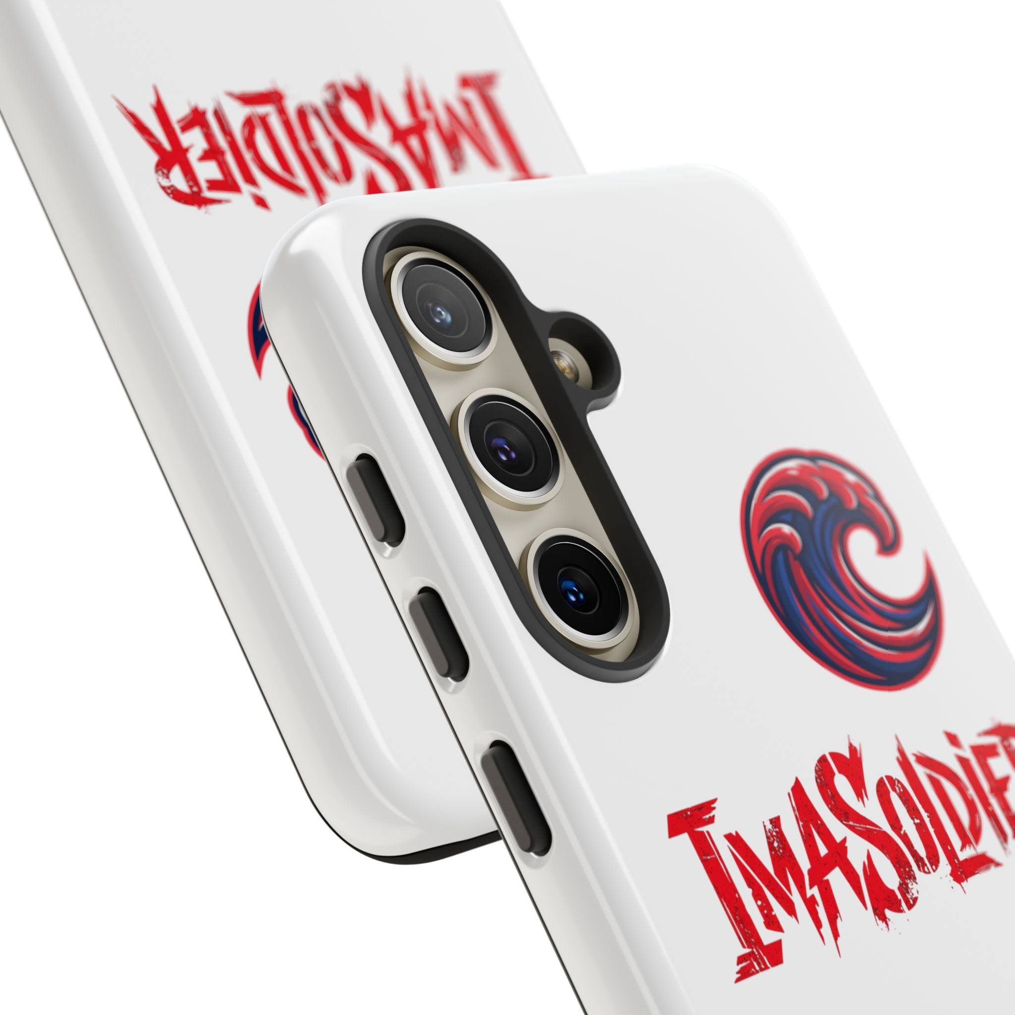 Phone Case — 'ImaSoldier' Red Wave Protective Hard Case