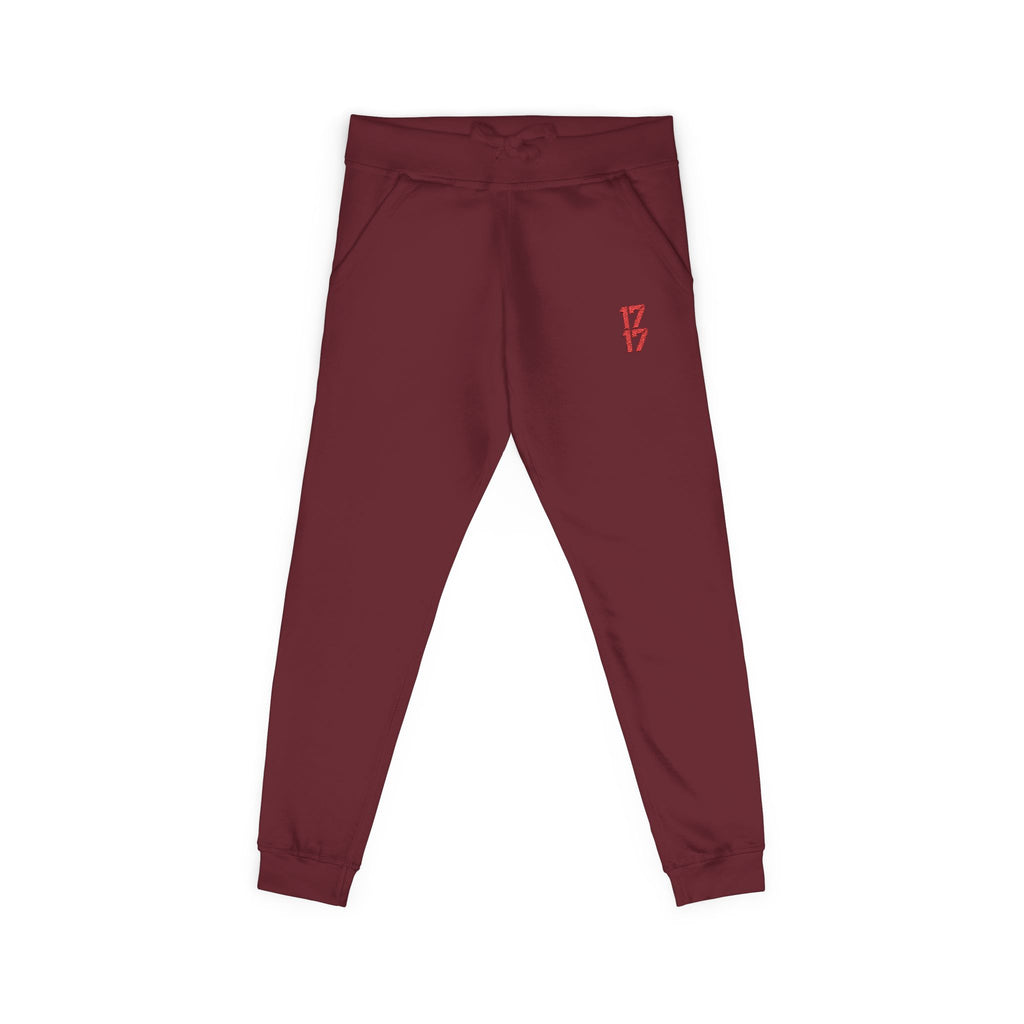 Embroidered '17' Fleece Sweatpants — Cozy Casual Joggers