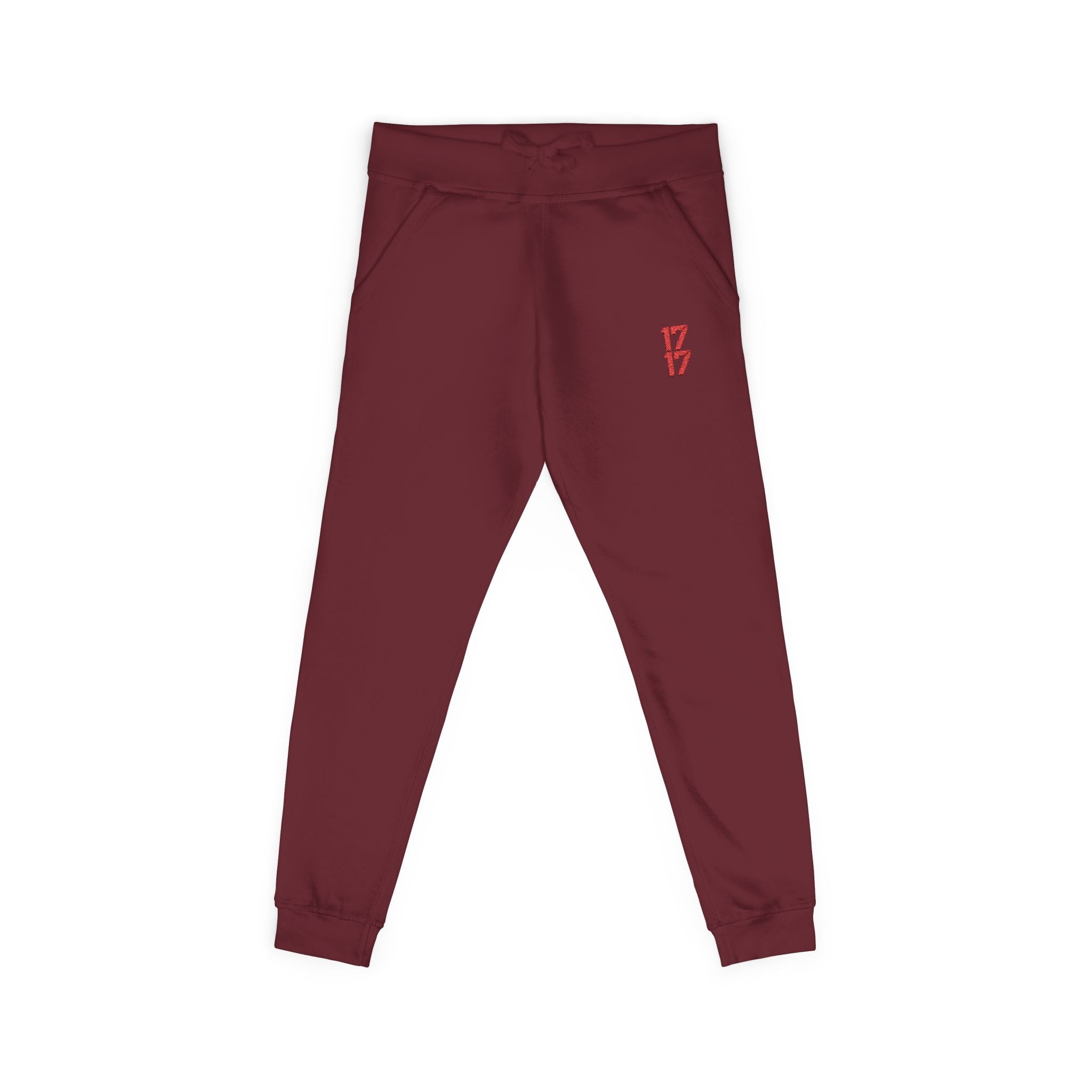 Embroidered '17' Fleece Sweatpants — Cozy Casual Joggers