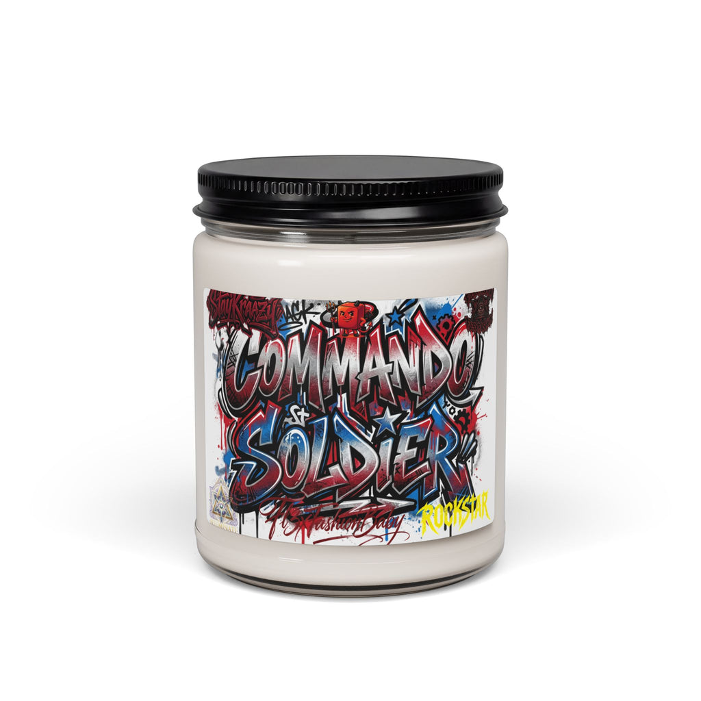 Commando Soldier Graffiti Scented Soy Candle — 9oz Jar