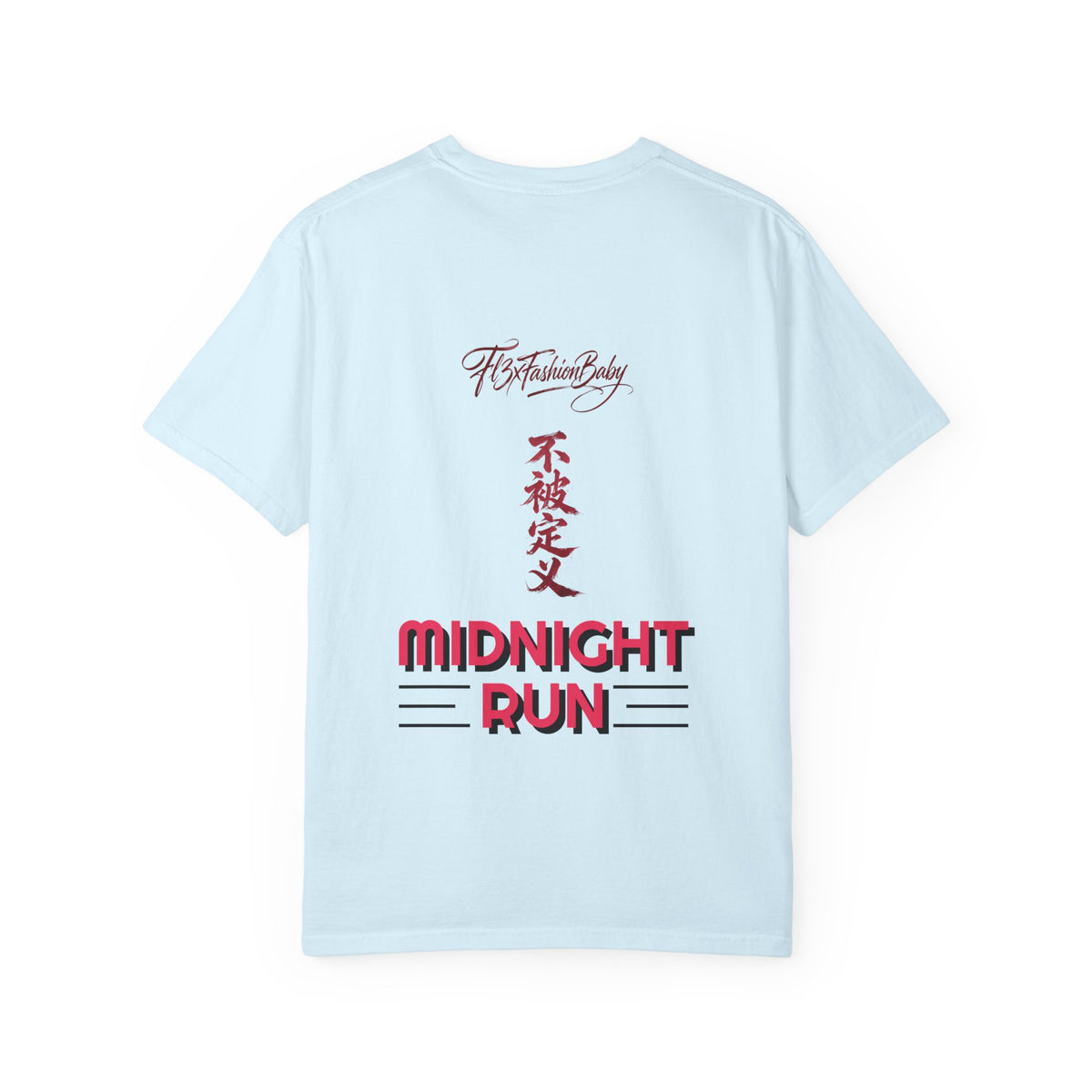 Midnight Run Tee — Vertical Japanese Script Graphic T-Shirt