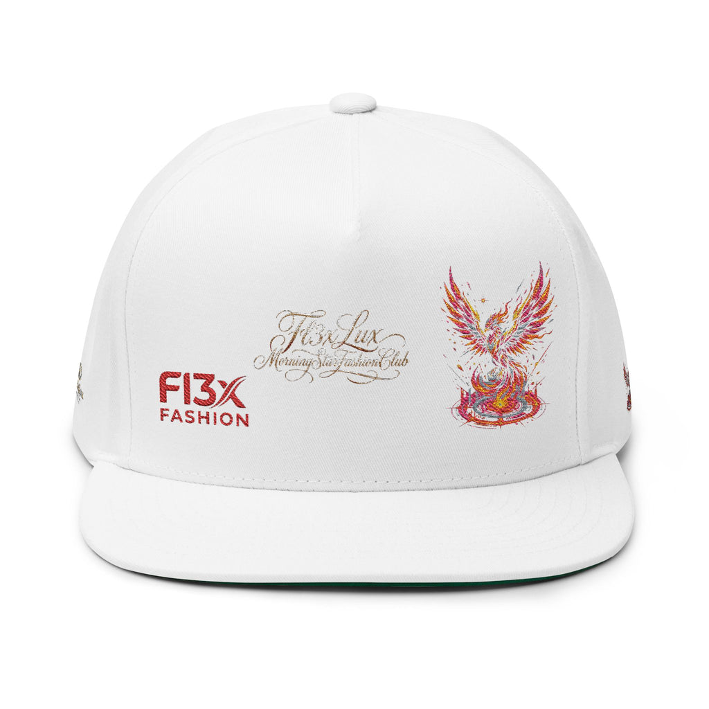 Embroidered Phoenix Flat Bill Cap — F13X Fashion Streetwear Snapback