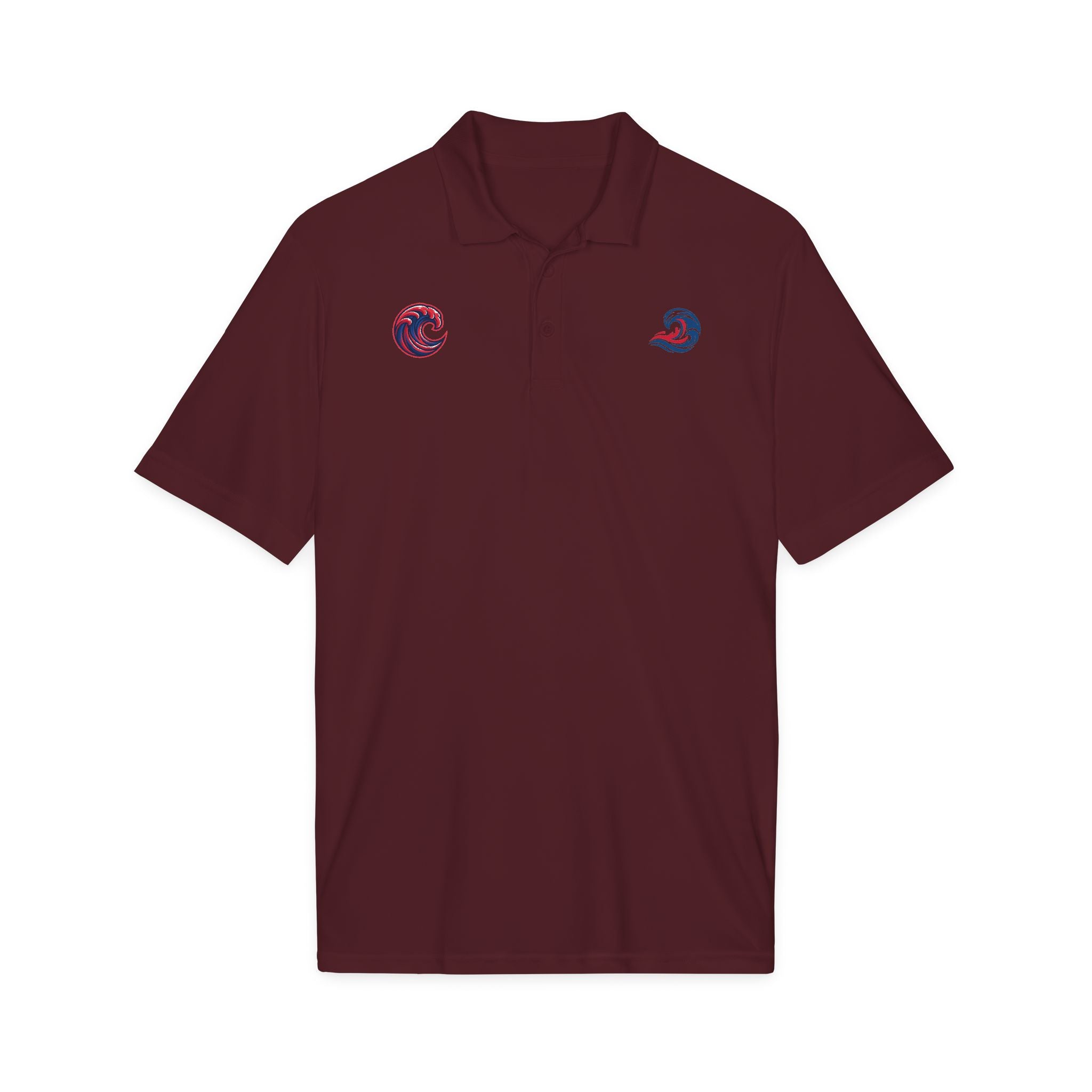 Embroidered Wave Logo Polo Shirt — Breathable Performance Golf & Work Polo
