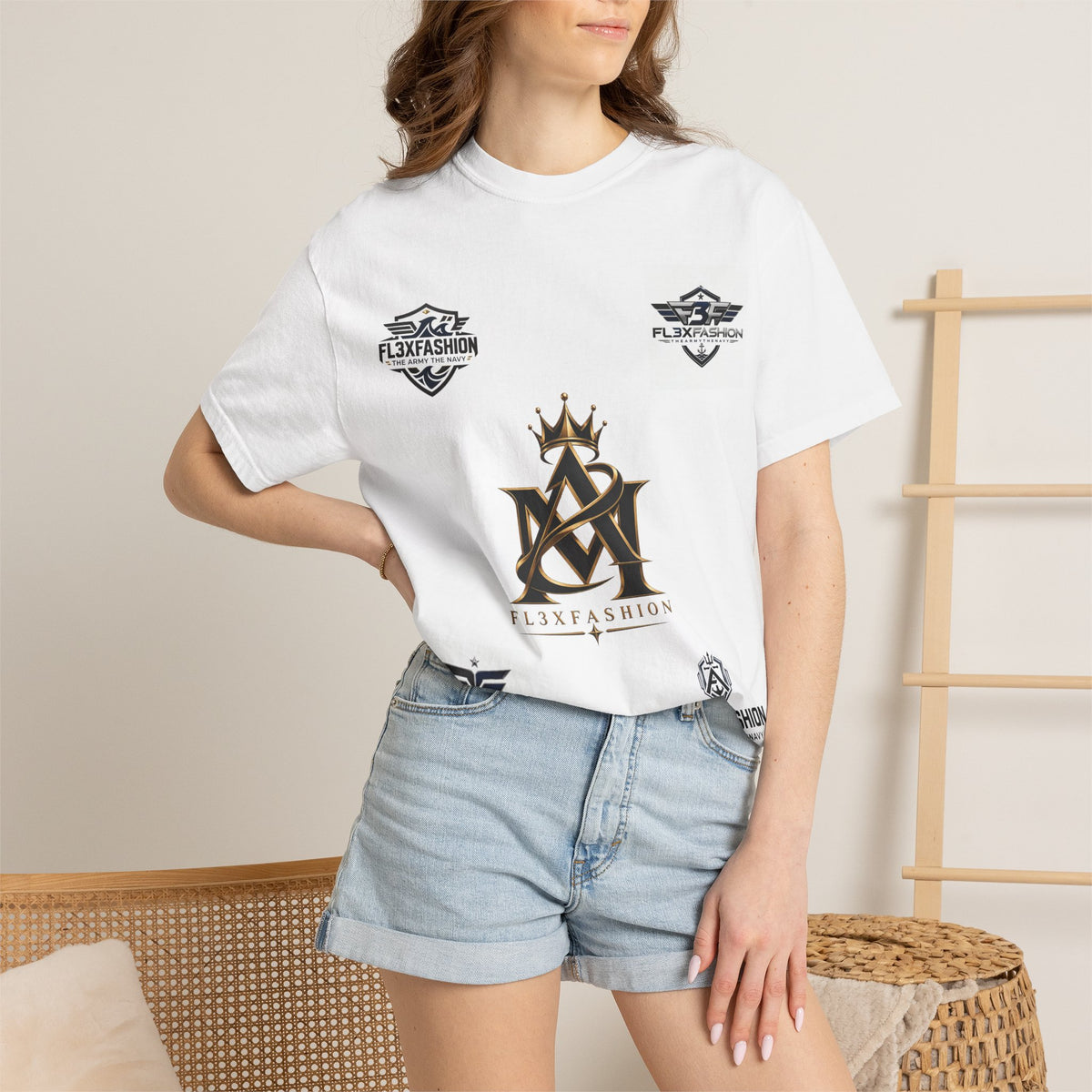 Graphic T-Shirt — Mythic Warrior Back Print with Crest Logos
