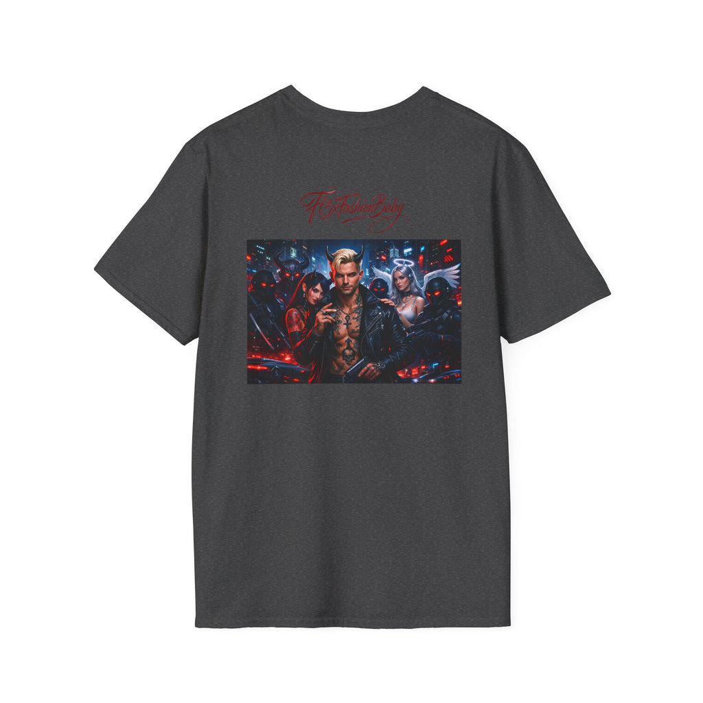 Graphic T-Shirt — F13X Fashion Collage Tee (Surfing Wave & Retro Crew)