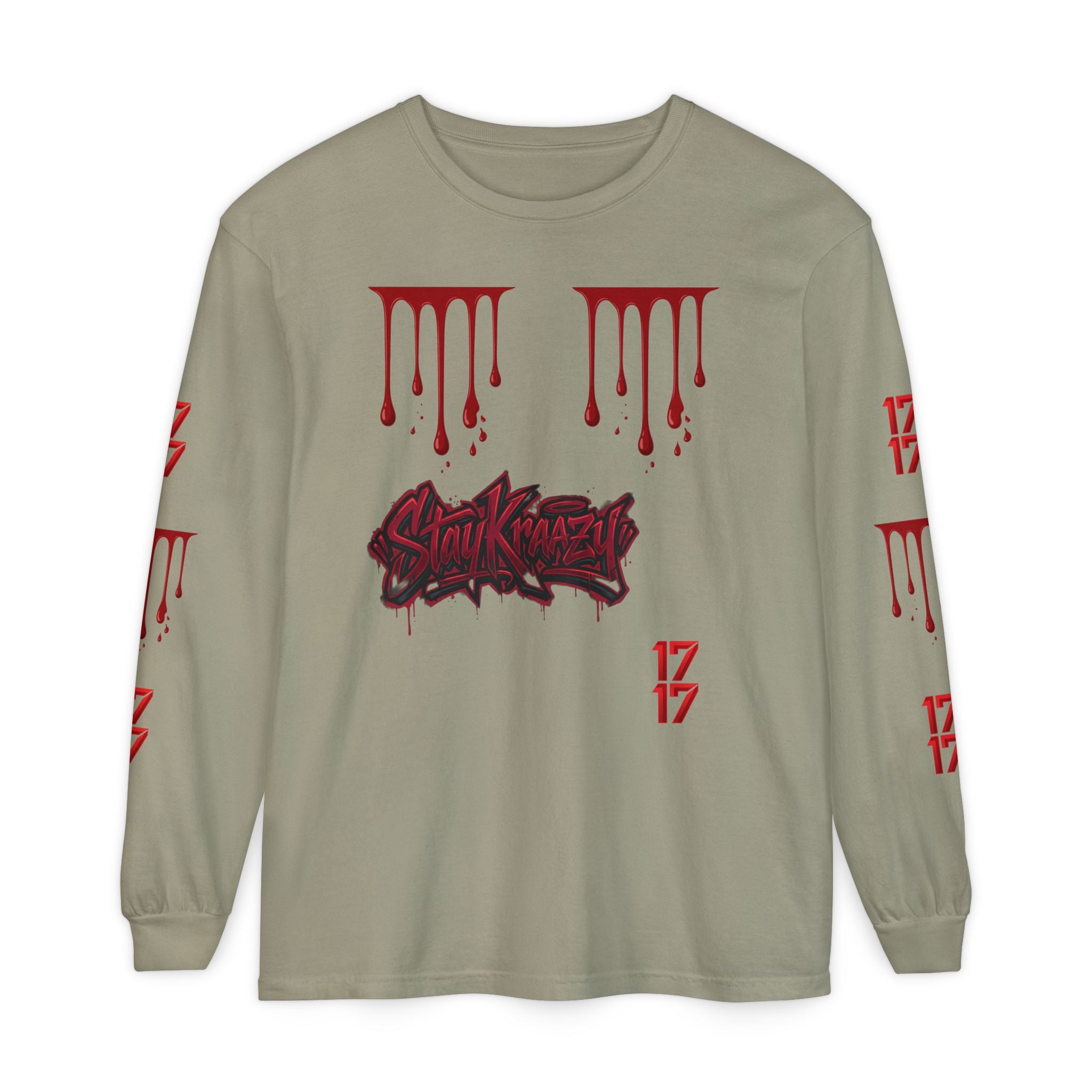 Blood Drip Graphic Long Sleeve Tee