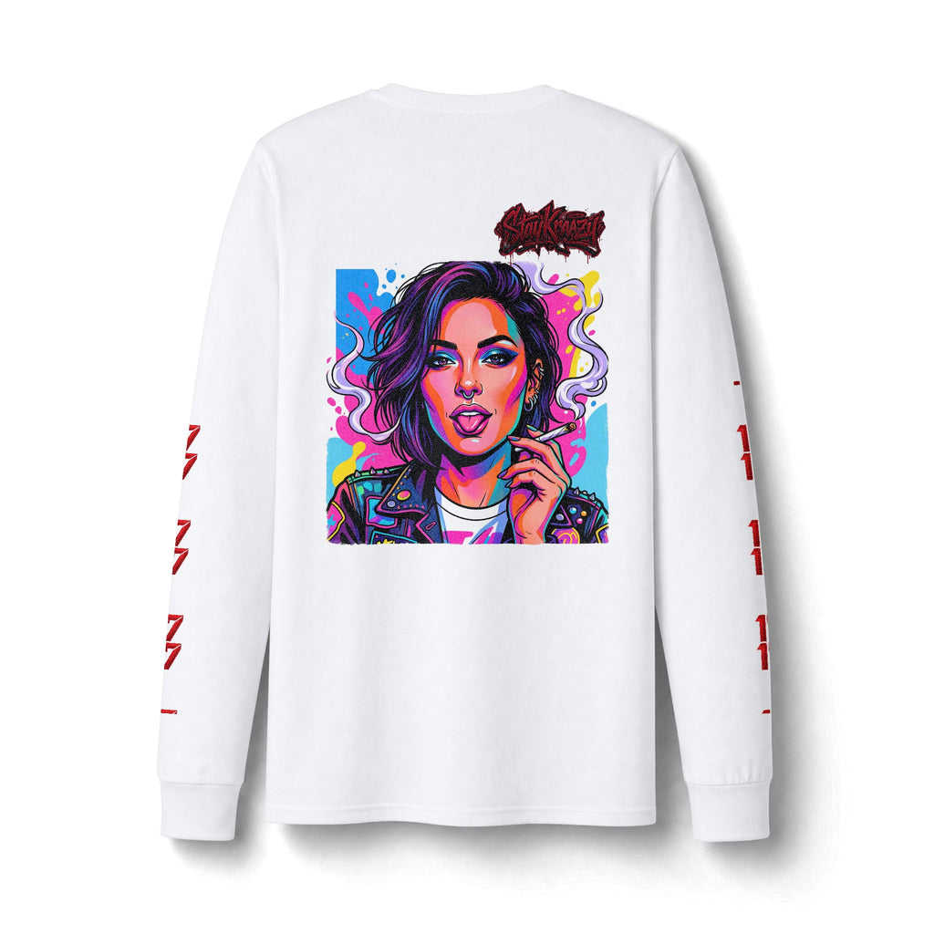 Long Sleeve Tee — Neon Pop Portrait Graphic