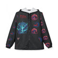 Dragon Sword Windbreaker Jacket — Neon Fantasy AOP Hooded Jacket