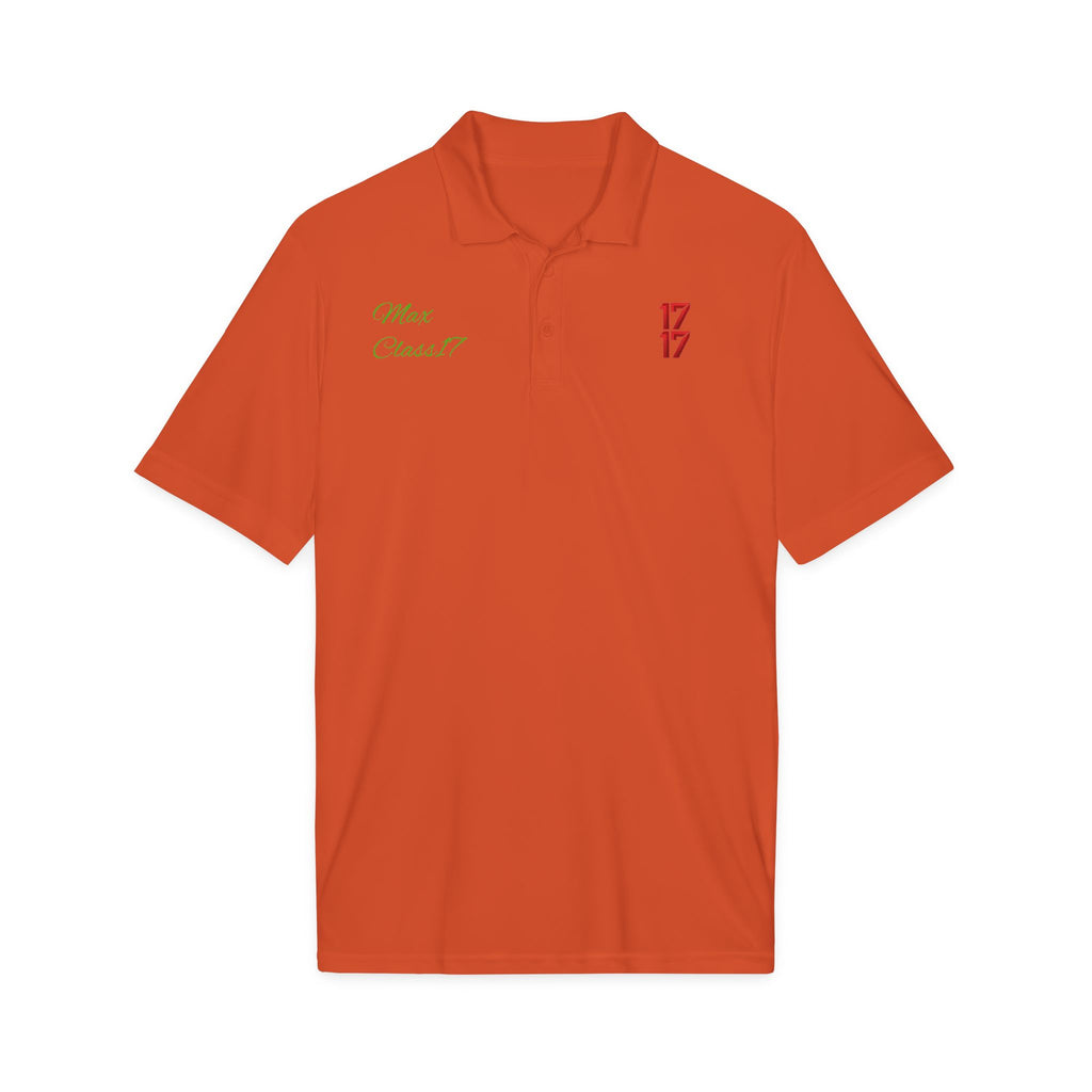 Embroidered 17/17 Polo Shirt with 'Max Crew!!' Accent