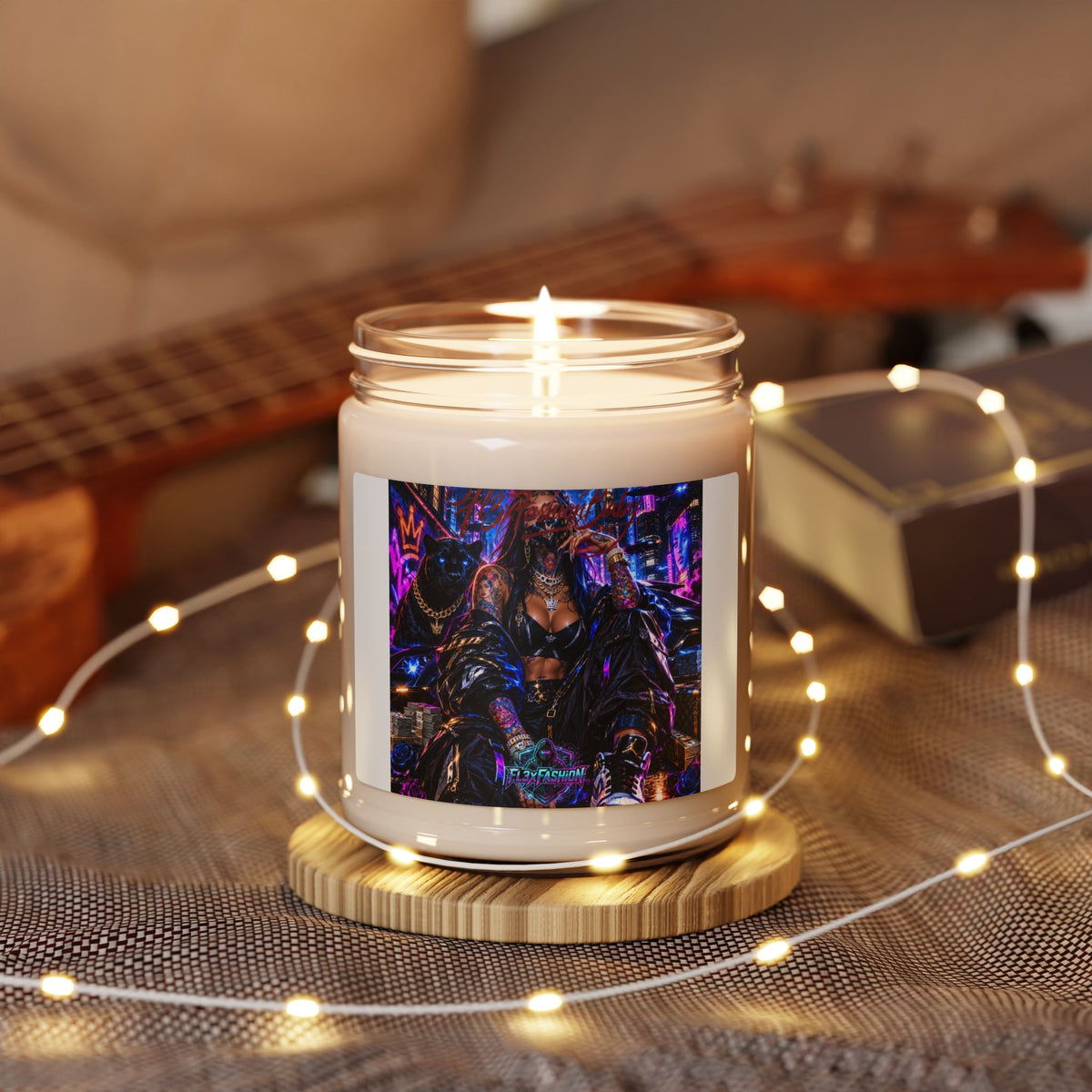 Cyberpunk Goddess Scented Soy Candle — 9oz Aromatic Jar