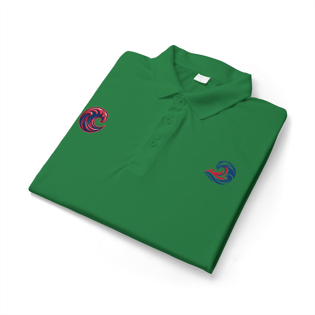 Embroidered Wave Logo Polo Shirt — Breathable Performance Golf & Work Polo
