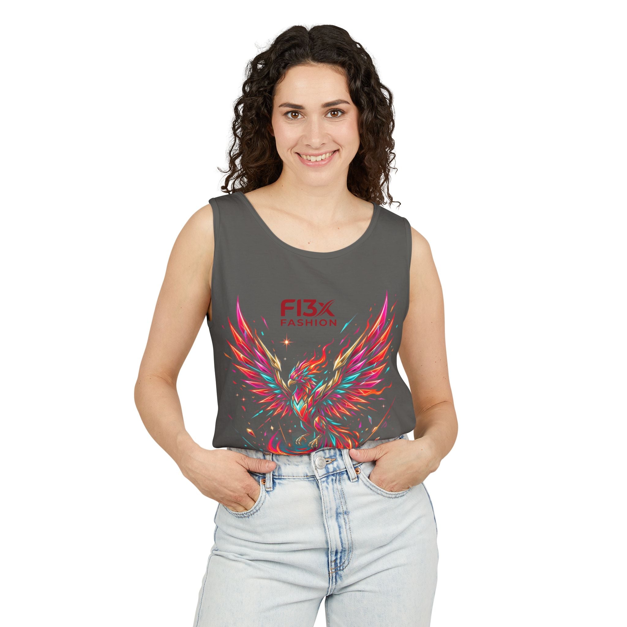 Phoenix Graphic Tank Top — Colorful Rising Firebird Design