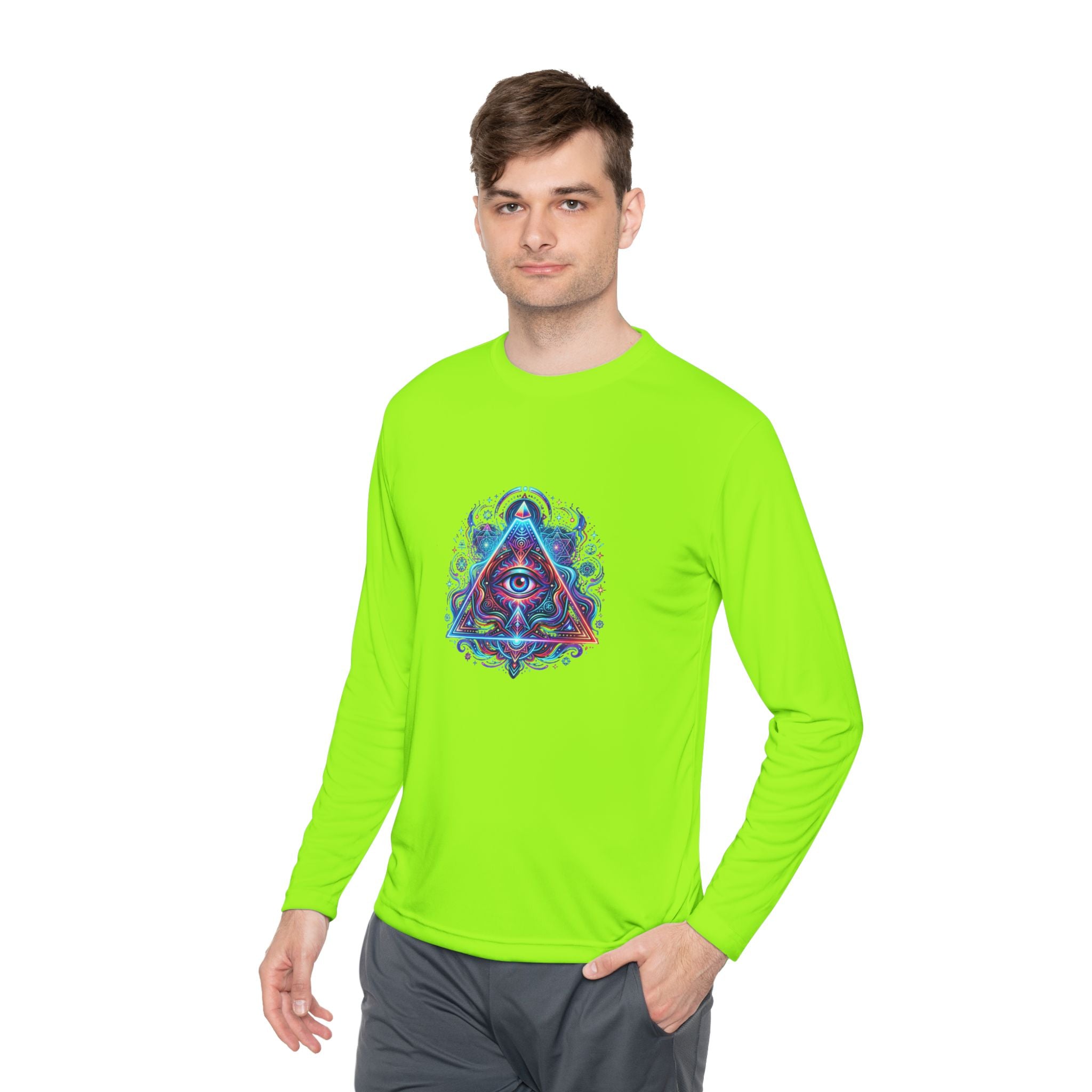 All-Seeing Eye Triangle Long Sleeve Tee — Psychedelic Mystic Graphic Shirt