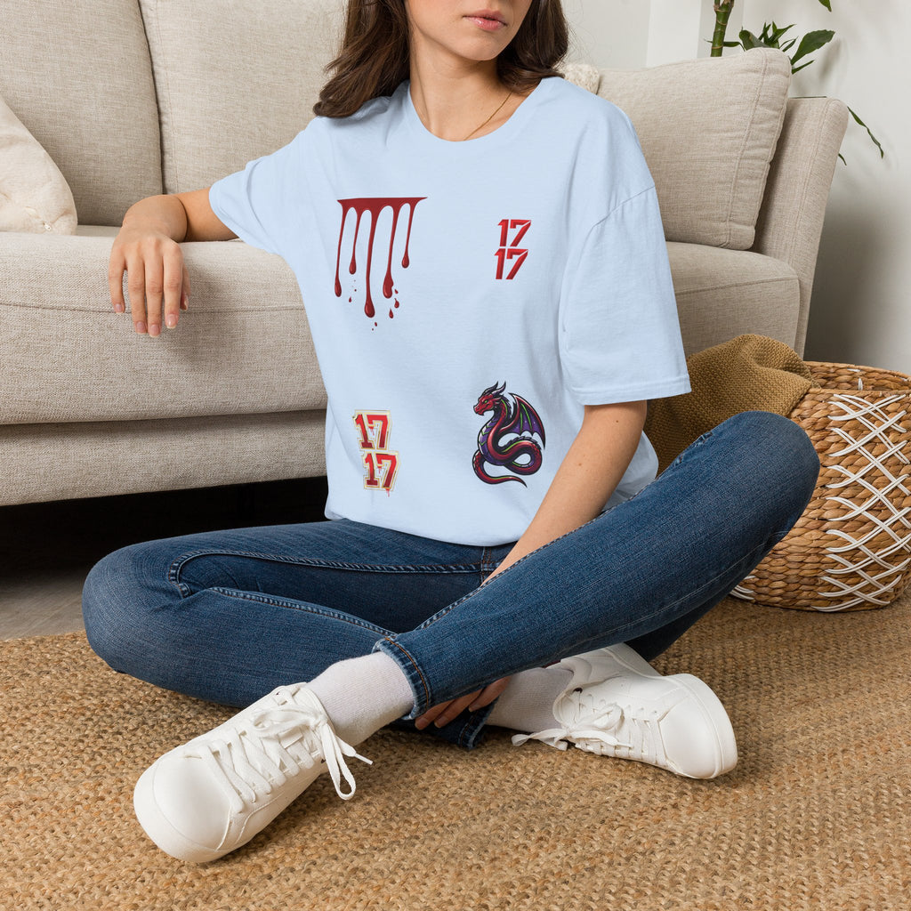 Graphic T-Shirt — Dripping Blood & 17/17 Snake Design