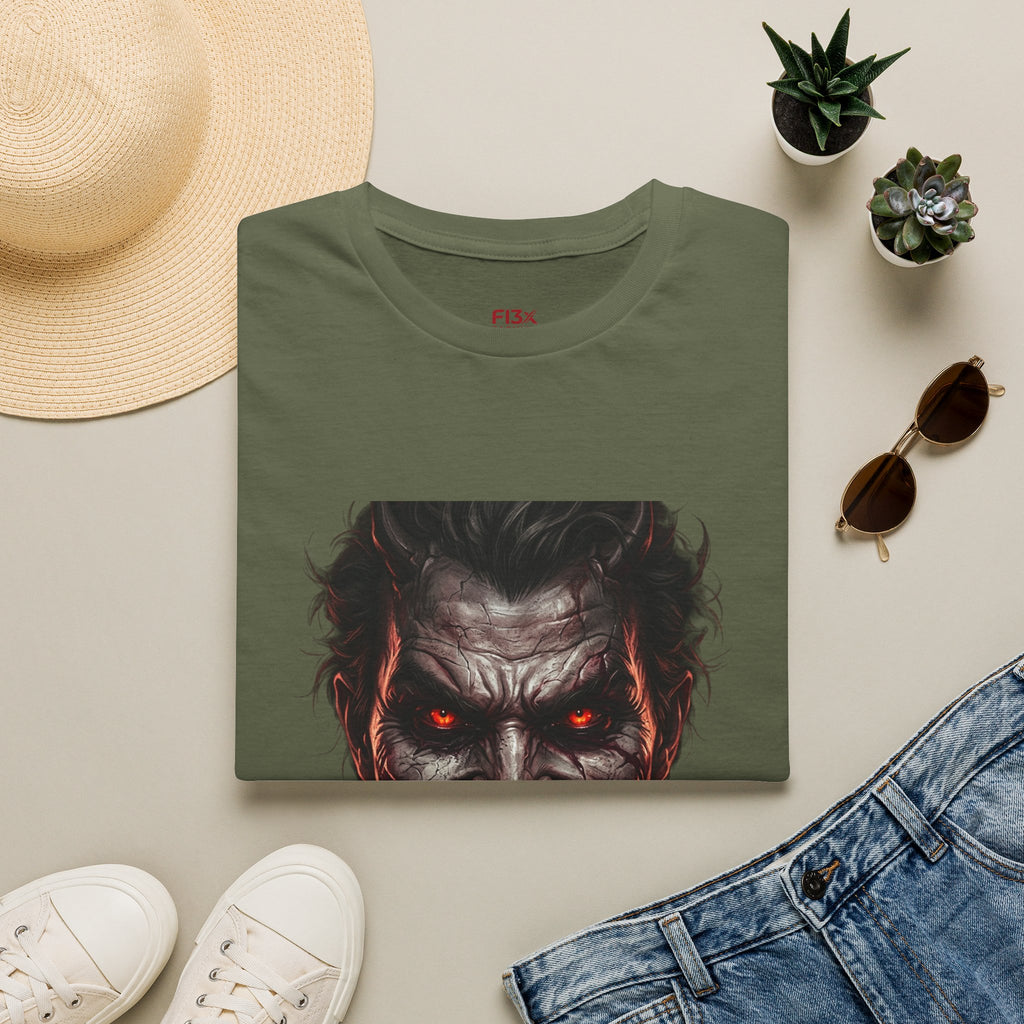 Horror Joker Face T-Shirt — Red-Eyed Villain Graphic Tee