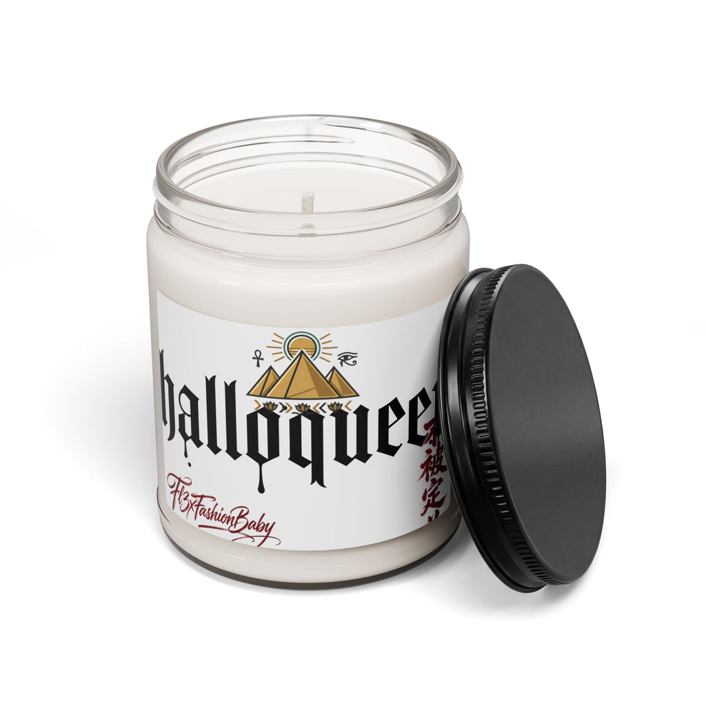 Soy Candle — "Halloqueen" Scented 9oz Jar (Pyramid & Gothic Design)