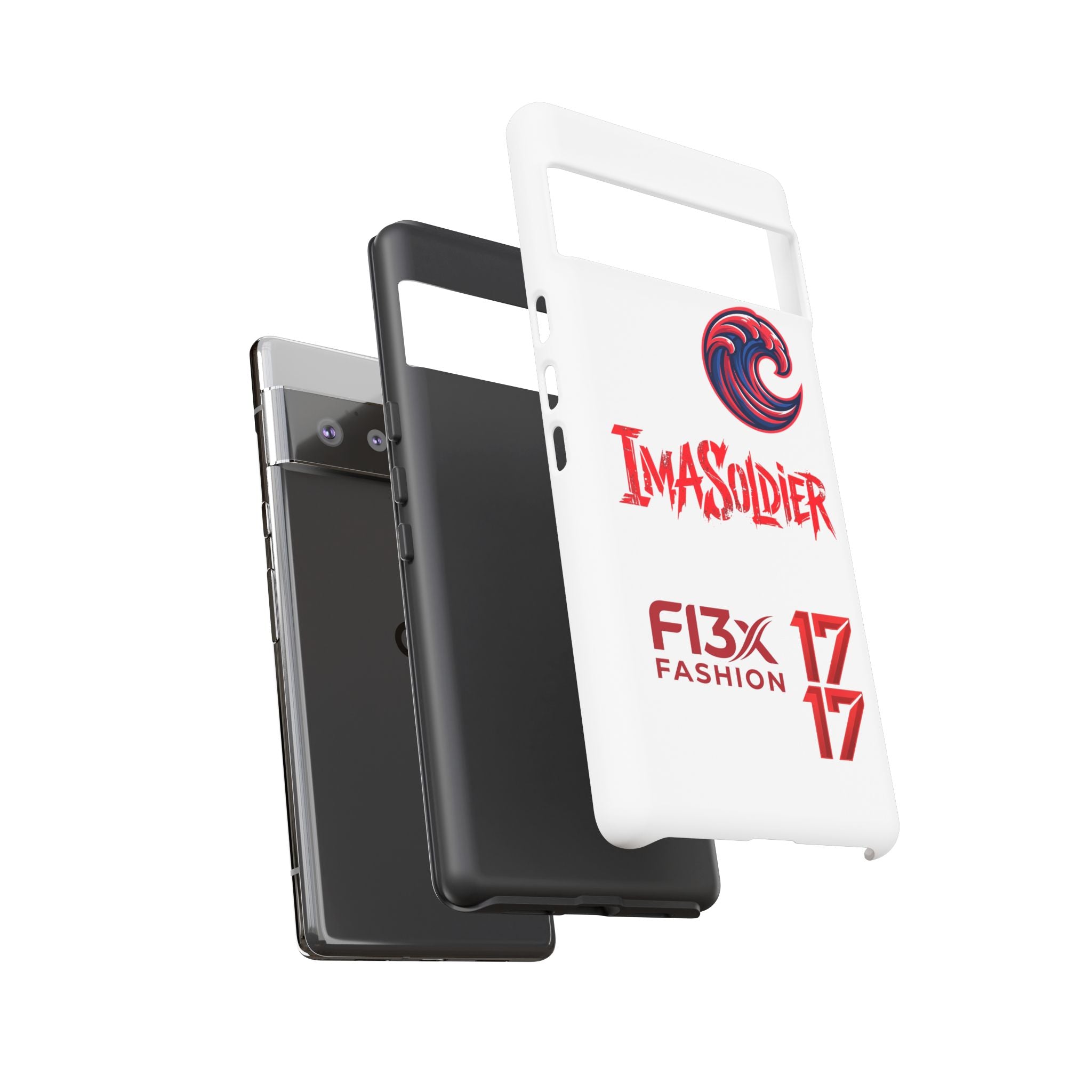 Phone Case — 'ImaSoldier' Red Wave Protective Hard Case