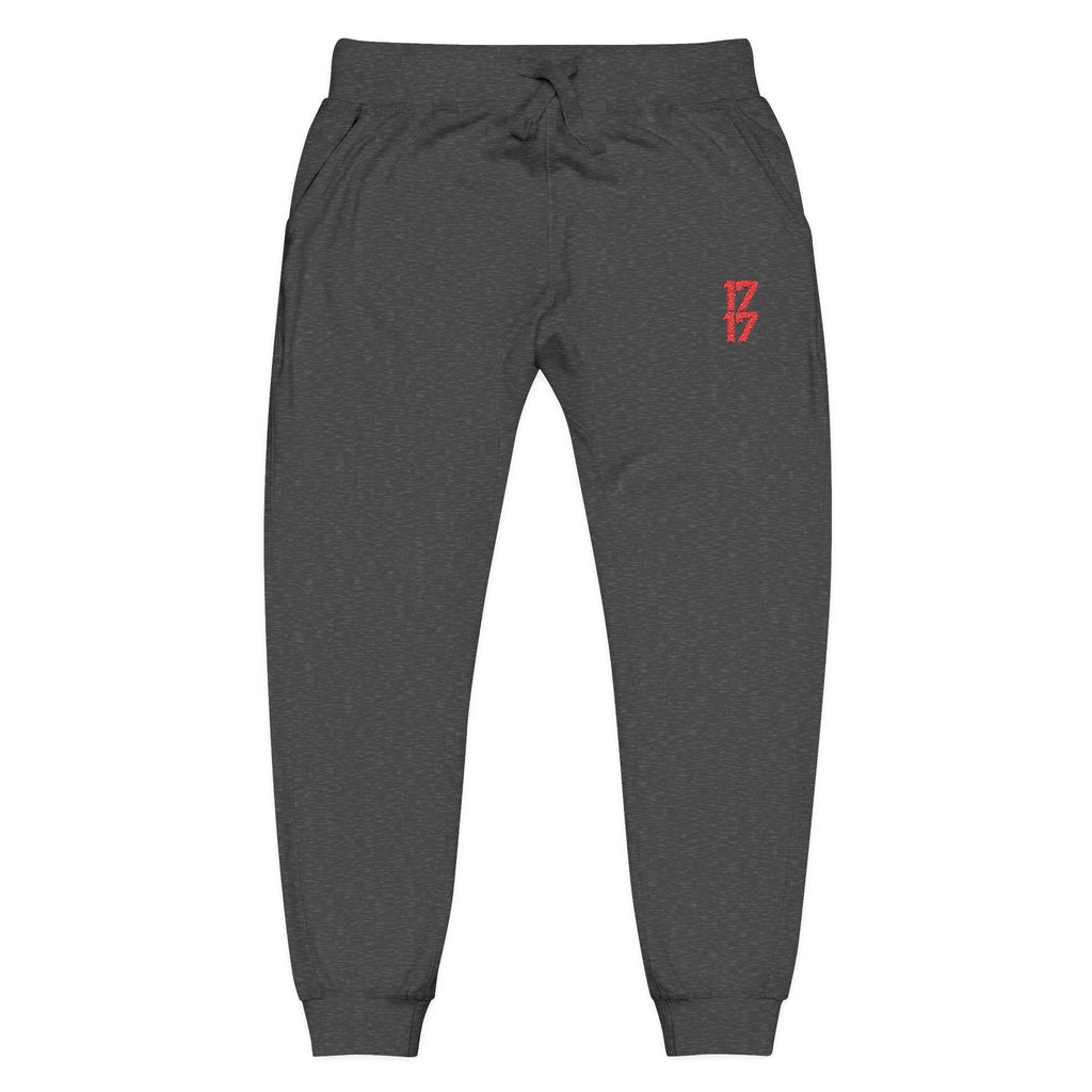 Embroidered '17' Fleece Sweatpants — Cozy Casual Joggers