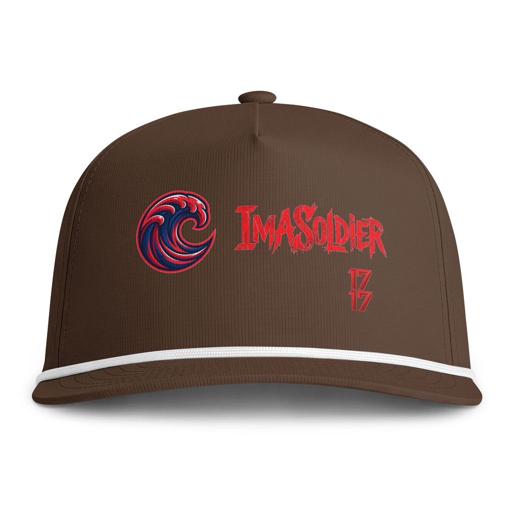 Sunwashed Rope Cap - "IMASOLDIER 17" Embroidered Snapback Hat