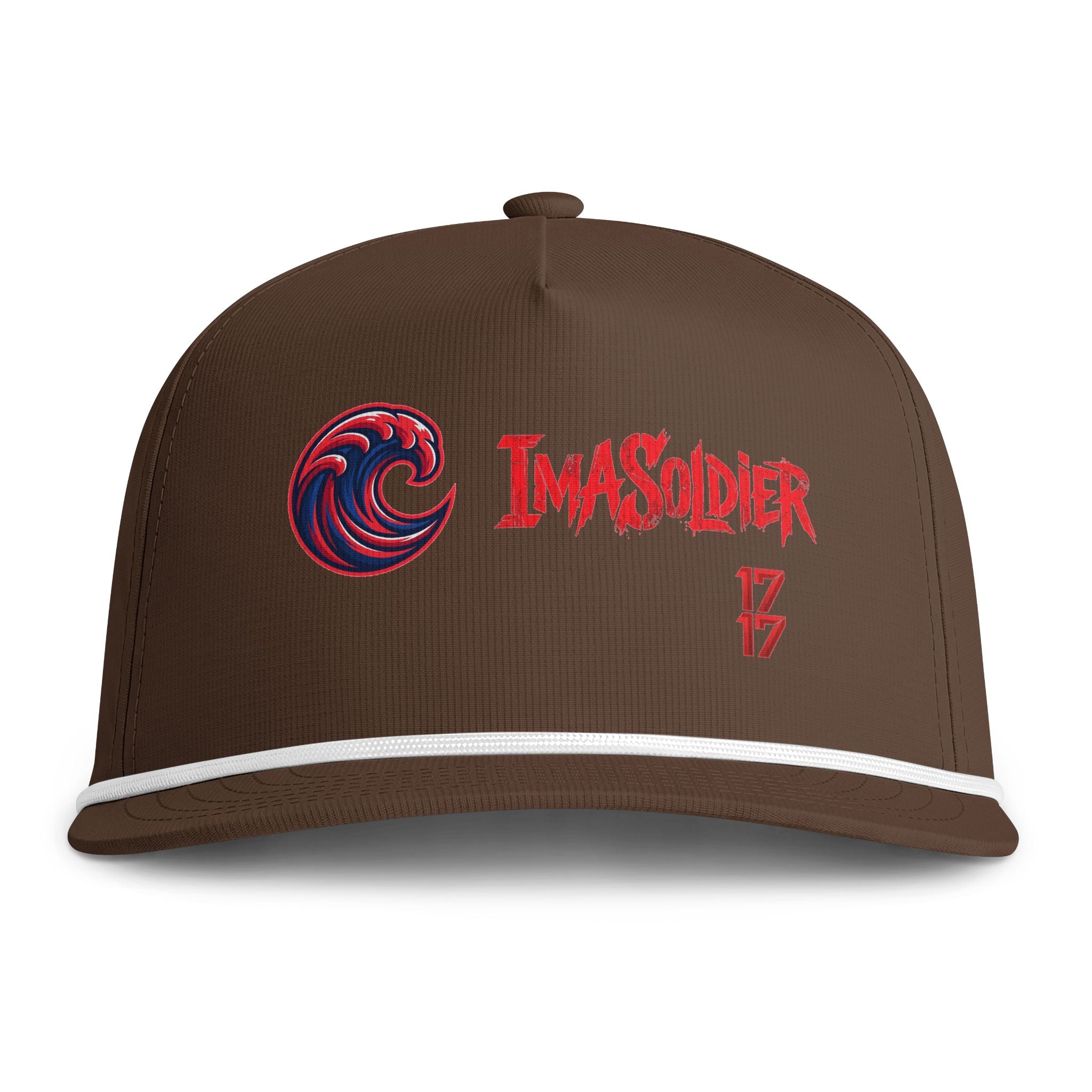Sunwashed Rope Cap - "IMASOLDIER 17" Embroidered Snapback Hat