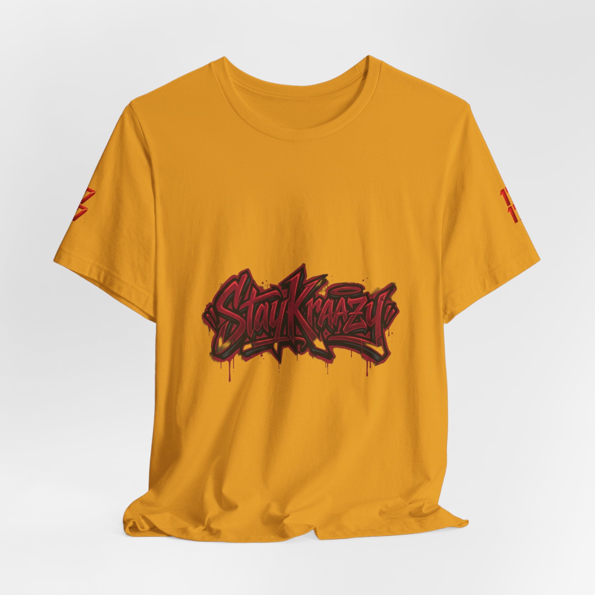 Stay Krazi Graffiti Tee — Red 17 Streetwear T‑Shirt