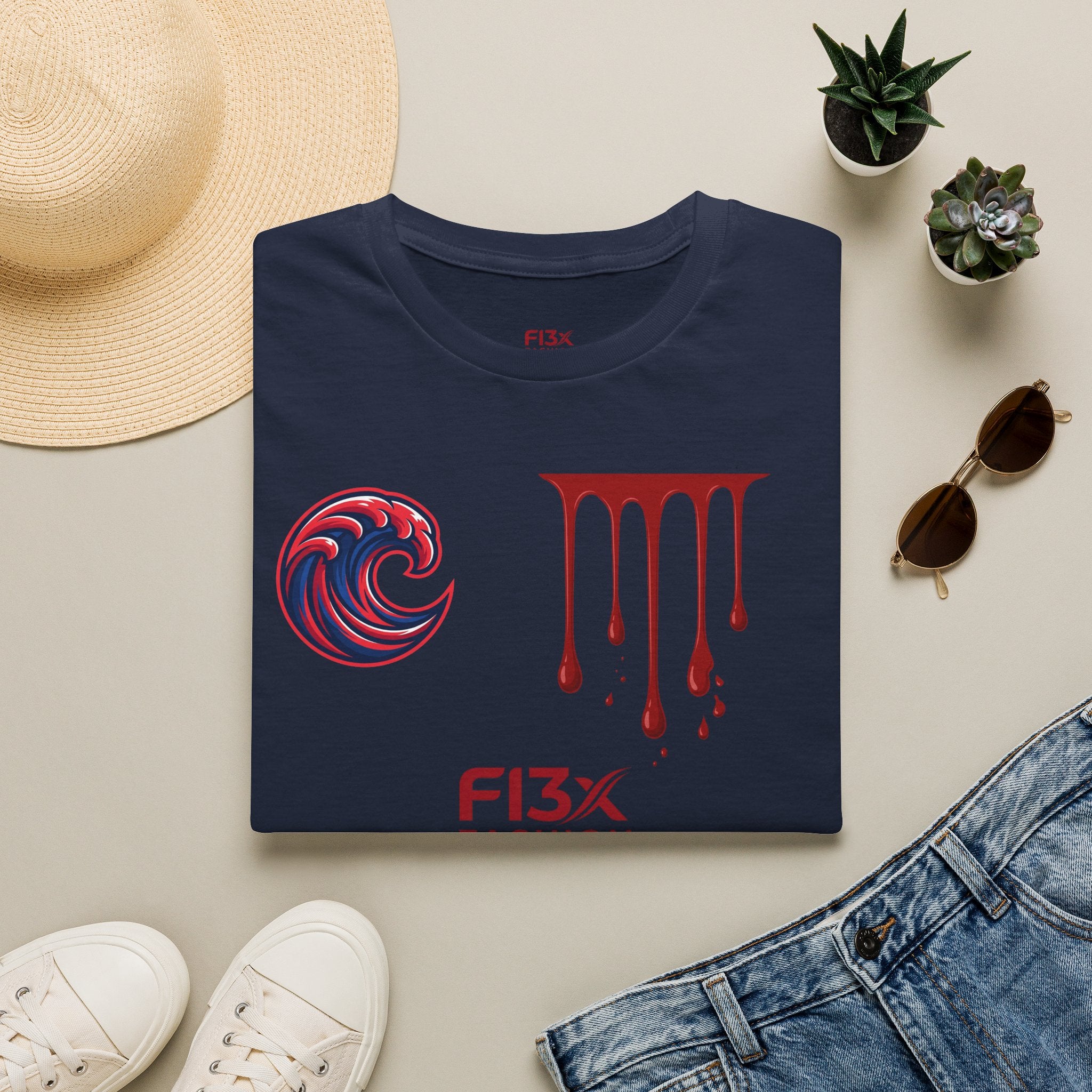 Graphic Tee — F13x Fashion Drip & Wave Design