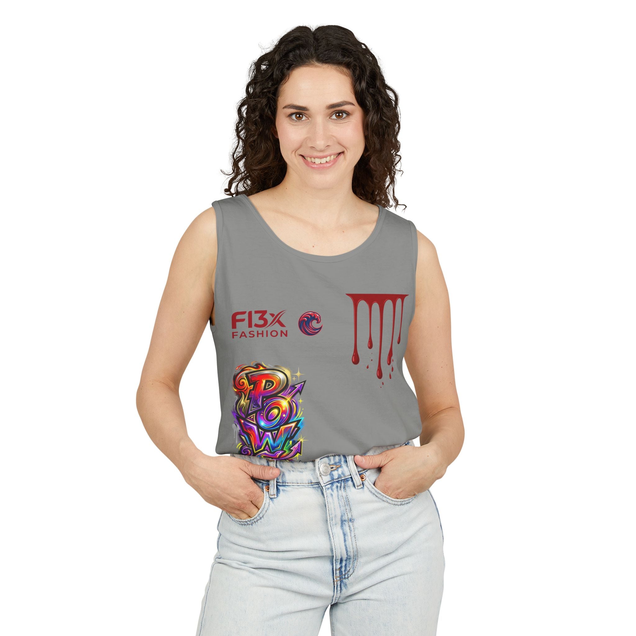 Graphic Tank Top — Colorful Street Art & Drip Logo Design