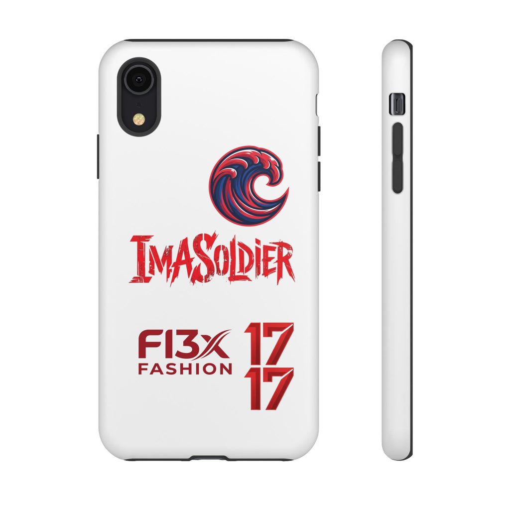 Phone Case — 'ImaSoldier' Red Wave Protective Hard Case