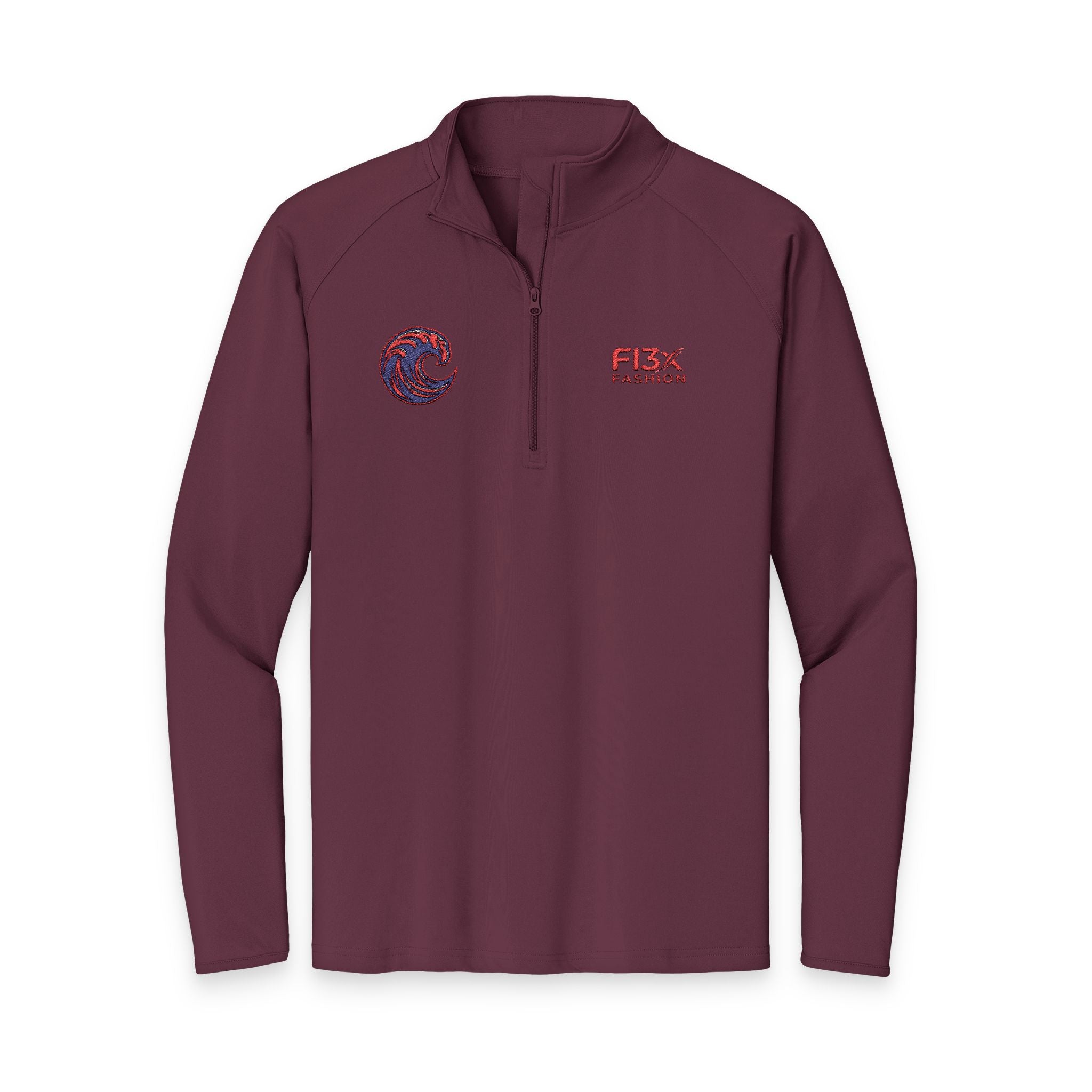 Embroidered Men's Quarter-Zip Pullover — FISX Racing Logo