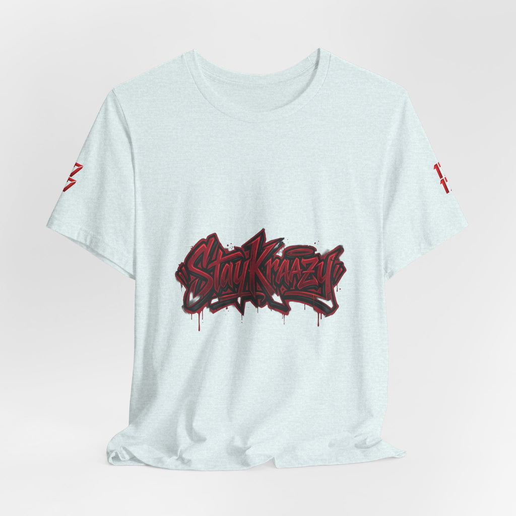 Stay Krazi Graffiti Tee — Red 17 Streetwear T‑Shirt