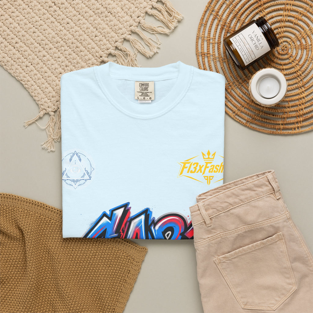 SA21 Graffiti T-Shirt — Urban Streetwear Tee with Drip Art & Tropical Patch