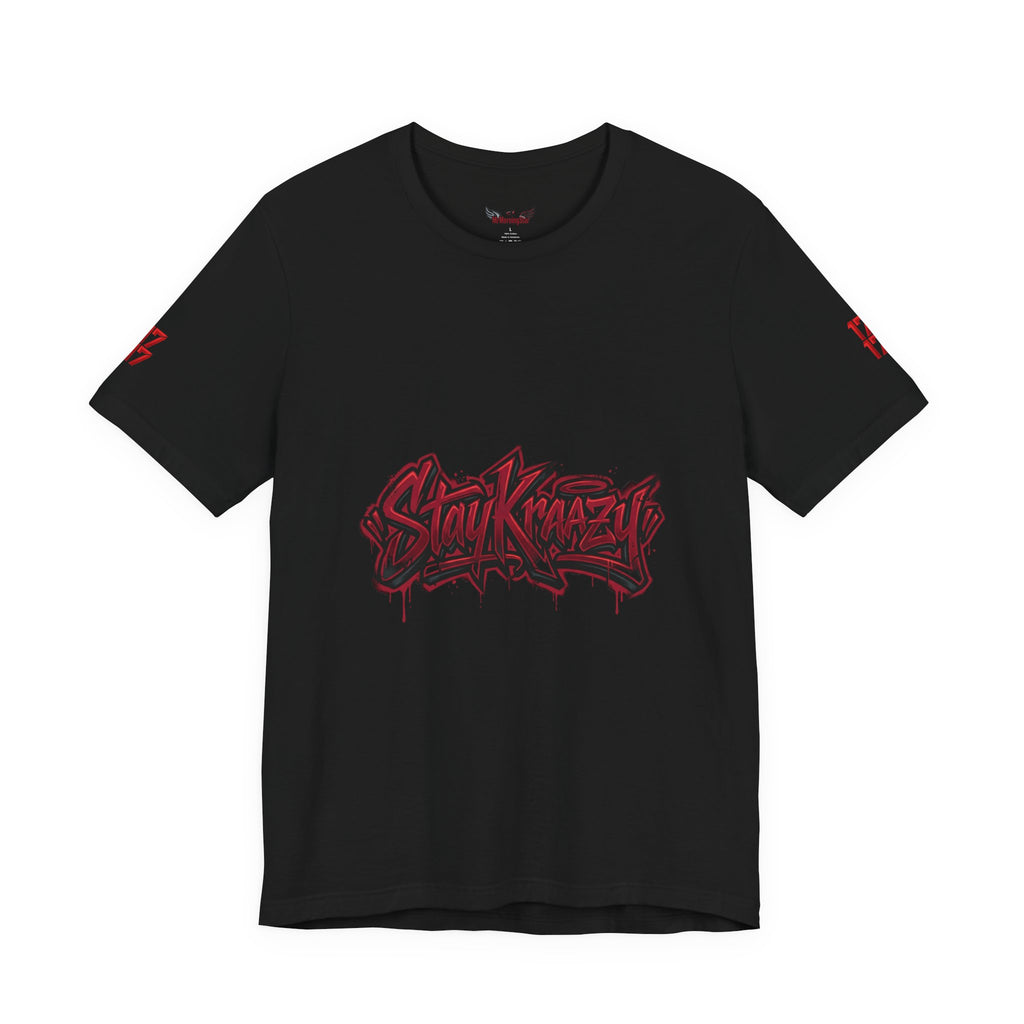 Stay Krazi Graffiti Tee — Red 17 Streetwear T‑Shirt