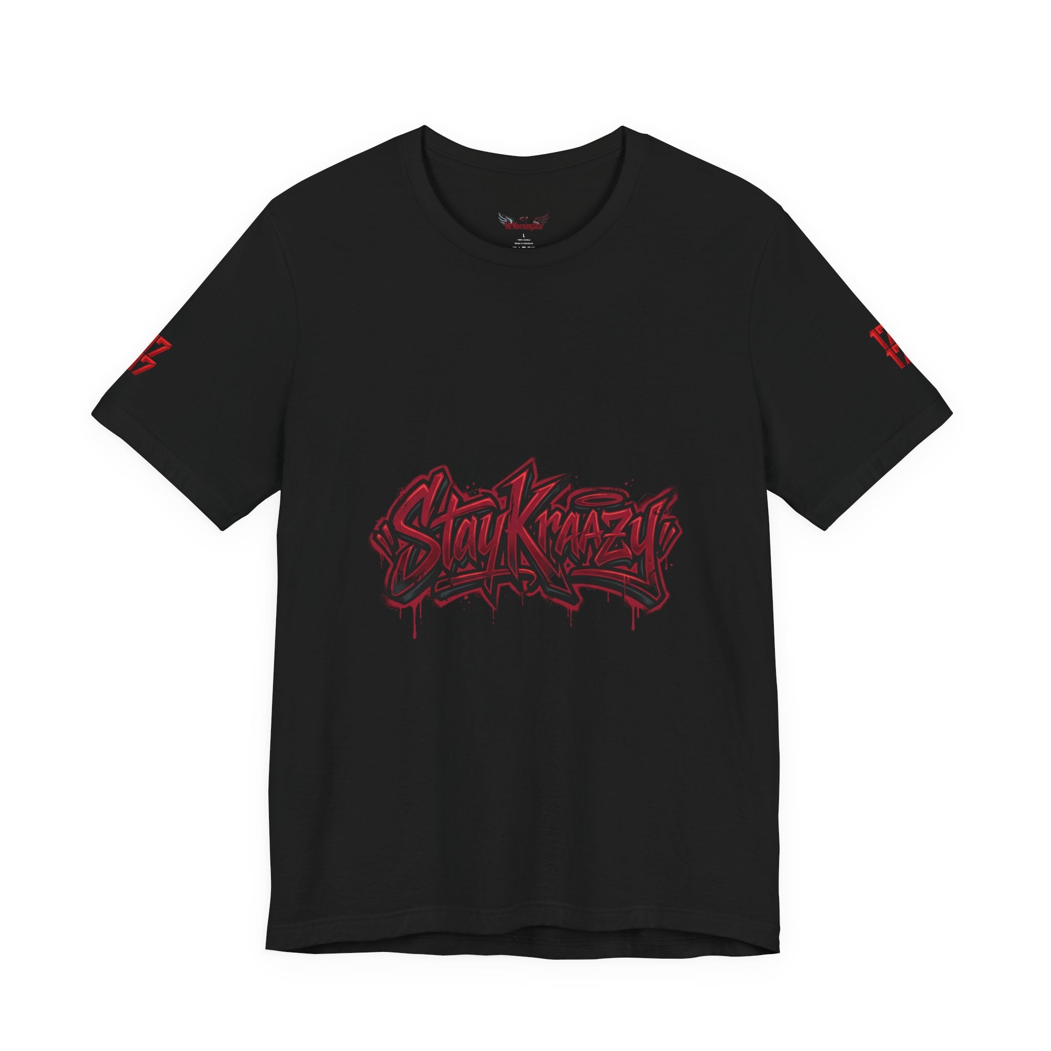 Stay Krazi Graffiti Tee — Red 17 Streetwear T‑Shirt