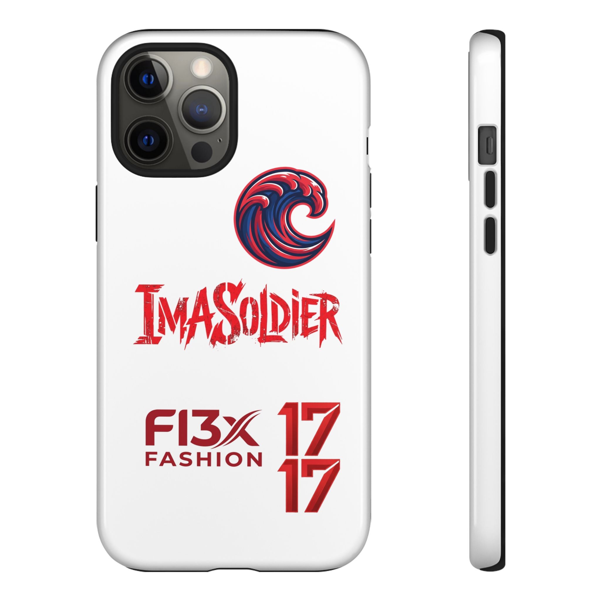 Phone Case — 'ImaSoldier' Red Wave Protective Hard Case